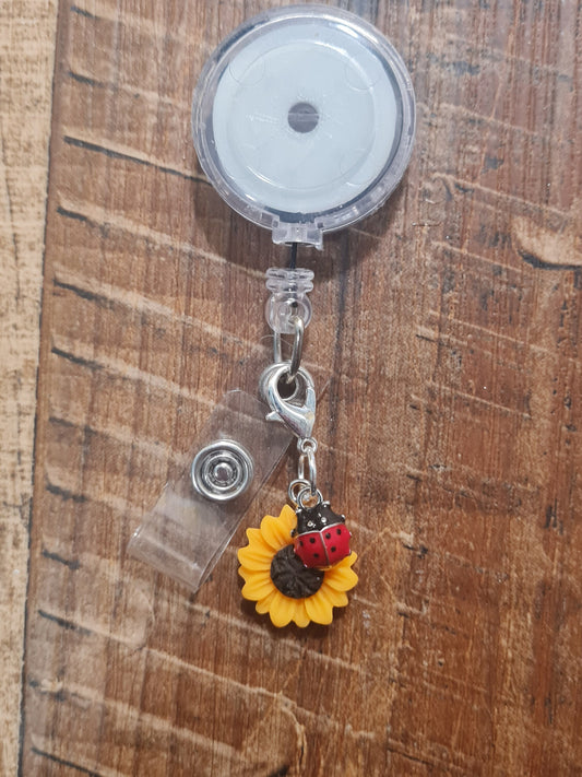 Daisy Charm ~ ID Badge Reel Charm ~ Custom Made Charms ~ Badge Buddy ~ Badge Accessories ~ Sunflower Charm ~ Ladybug ~ Honey Bee Charm