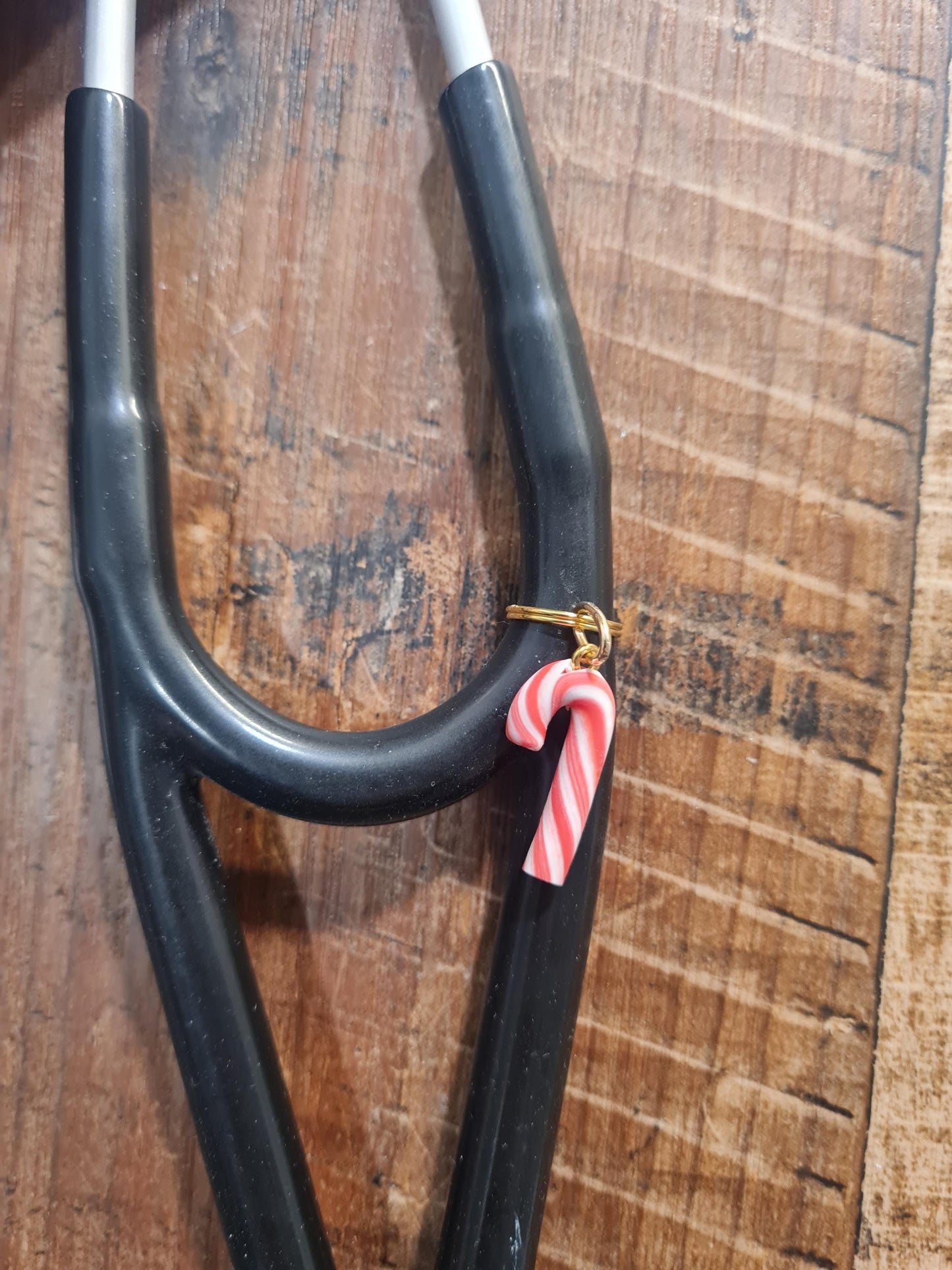 Candy Cane ~ Stethoscope Charm ~ RN Charm ~ Medical Stethoscope Charm ~ Physician Charm ~ Stethoscope Tag ~ OT ~ PT ~ Christmas Charm