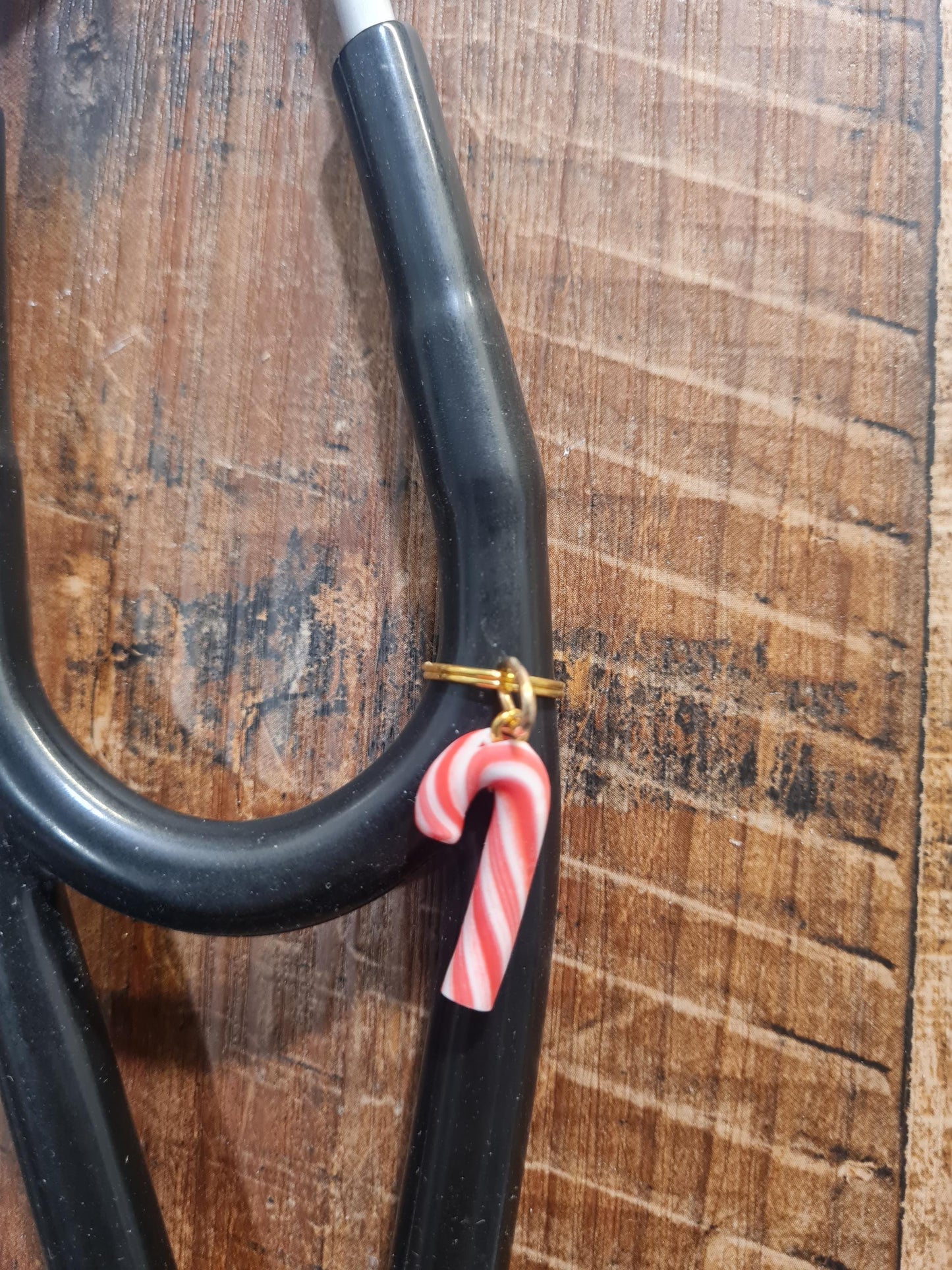 Candy Cane ~ Stethoscope Charm ~ RN Charm ~ Medical Stethoscope Charm ~ Physician Charm ~ Stethoscope Tag ~ OT ~ PT ~ Christmas Charm