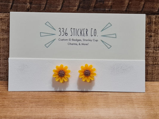 Sunflower Earrings ~ Earrings ~  Sunflowers ~ Fun Earrings ~ Fall Earrings ~ Kids Earrings ~ Stud Earrings