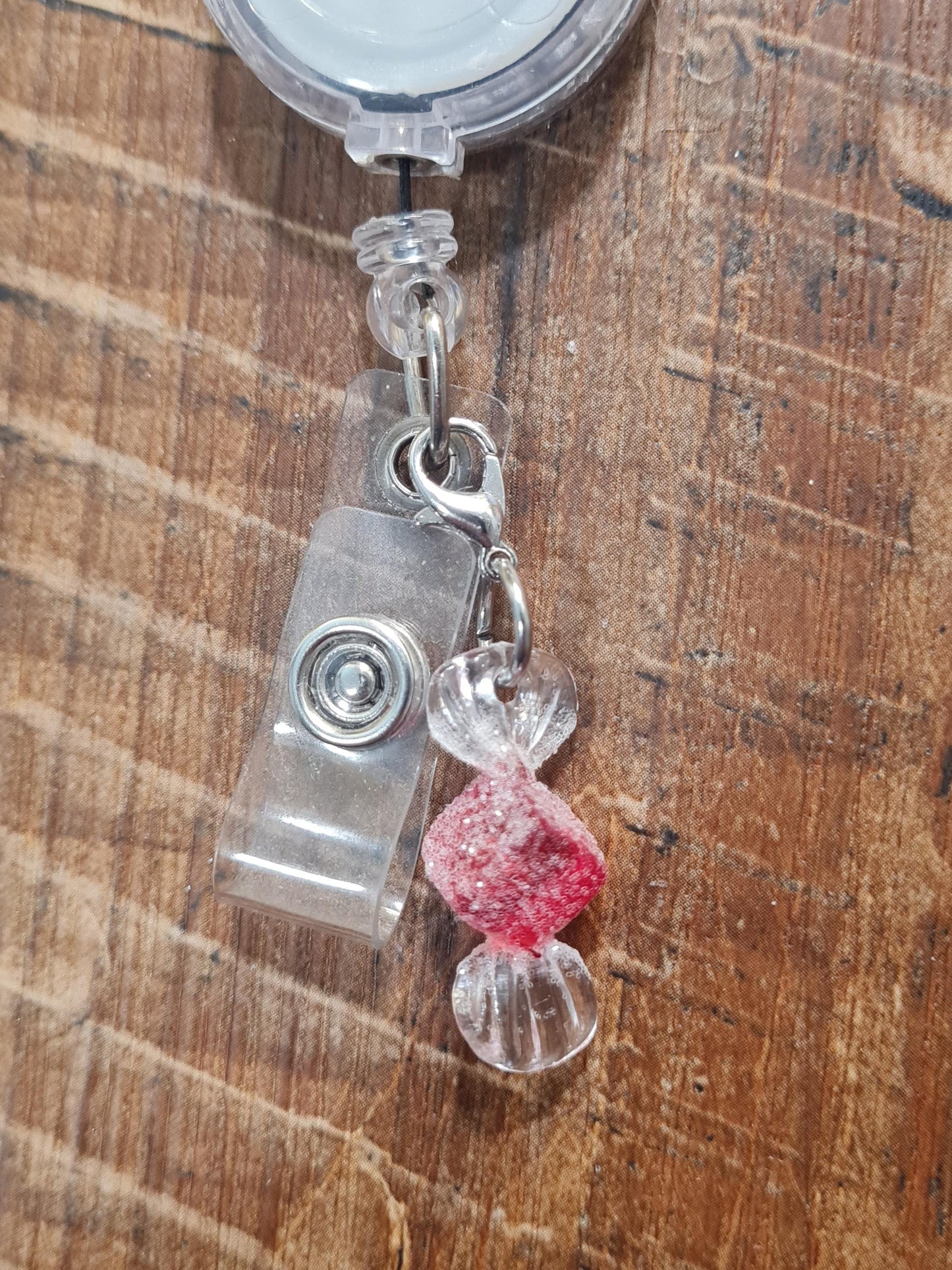 Christmas Candy ~ ID Badge Reel Charm ~ Custom Made Charms ~ Badge Buddy ~ Badge Accessories ~ Work Badge Charm ~ Hard Candy Charm