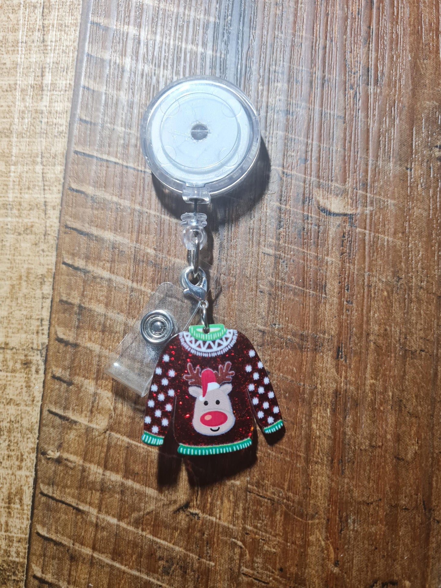 Ugly Christmas Sweater ID Badge Reel Charm  ~ Work Badge Charm ~ Badge Accessories ~ Christmas Sweater Charm ~ ID Badge Charm ~ Christmas