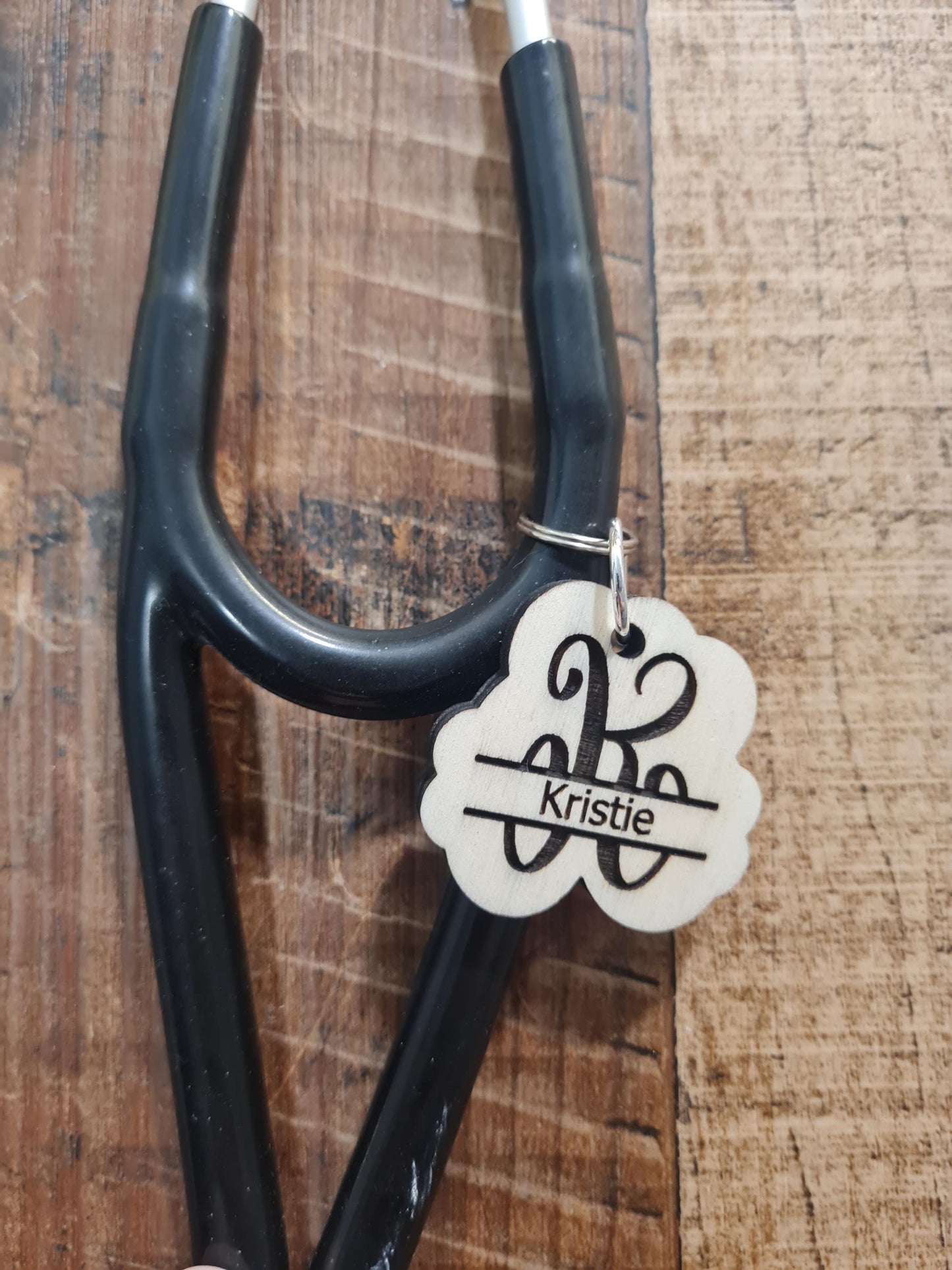 Custom Laser-Printed Stethoscope Name Charm - Personalized ID Tag for Nurses and Doctors - Professional Medical Gear with Permanent Name Printing