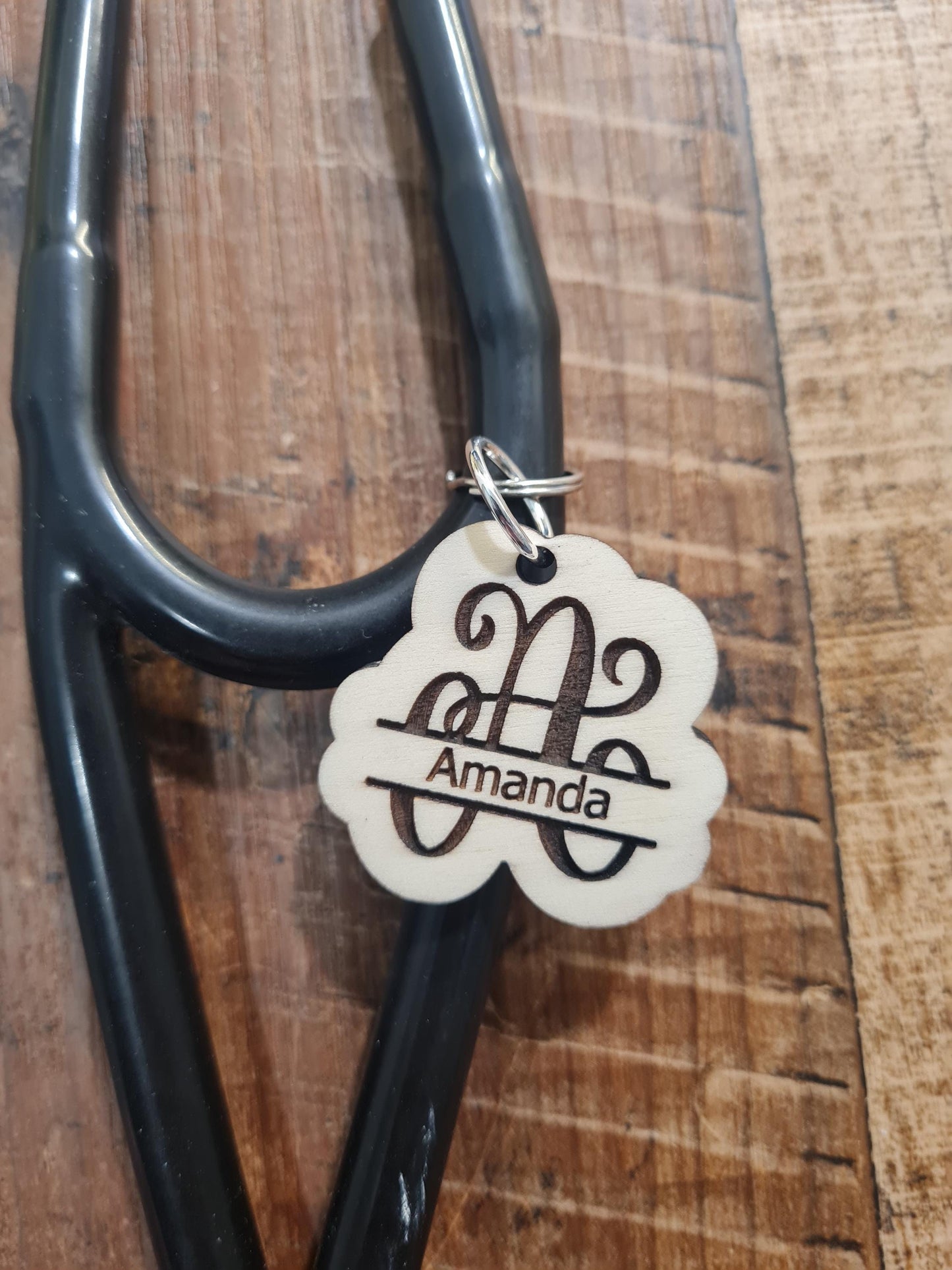 Custom Laser-Printed Stethoscope Name Charm - Personalized ID Tag for Nurses and Doctors - Professional Medical Gear with Permanent Name Printing