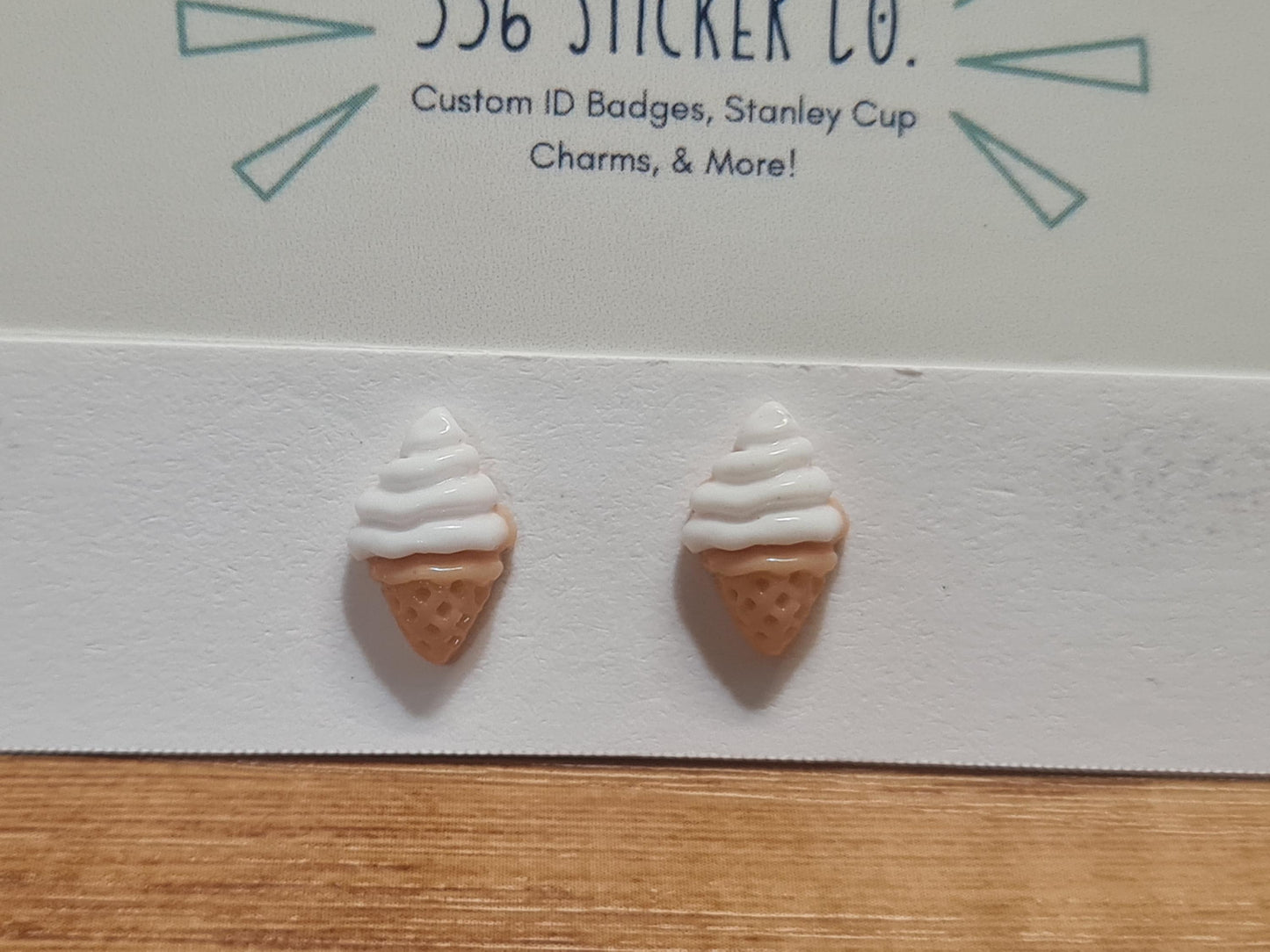Ice Cream Cone Earrings ~ Earrings ~  Ice Cream Earrings ~ Fun Earrings ~ Fall Earrings ~ Kids Earrings ~ Stud Earrings ~ Ice Cream Cone