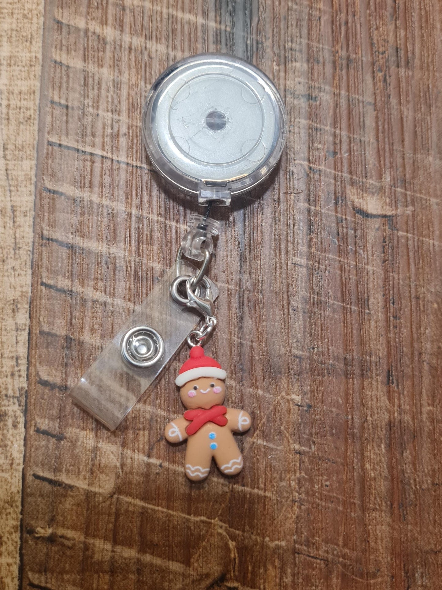 Christmas ID Badge Reel Charm  ~ Work Badge Charm ~ Badge Accessories ~ Christmas Gnome Charm ~ ID Badge Charm ~ Gingerbread ~ Santa