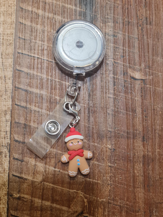 Christmas ID Badge Reel Charm  ~ Work Badge Charm ~ Badge Accessories ~ Christmas Gnome Charm ~ ID Badge Charm ~ Gingerbread ~ Santa