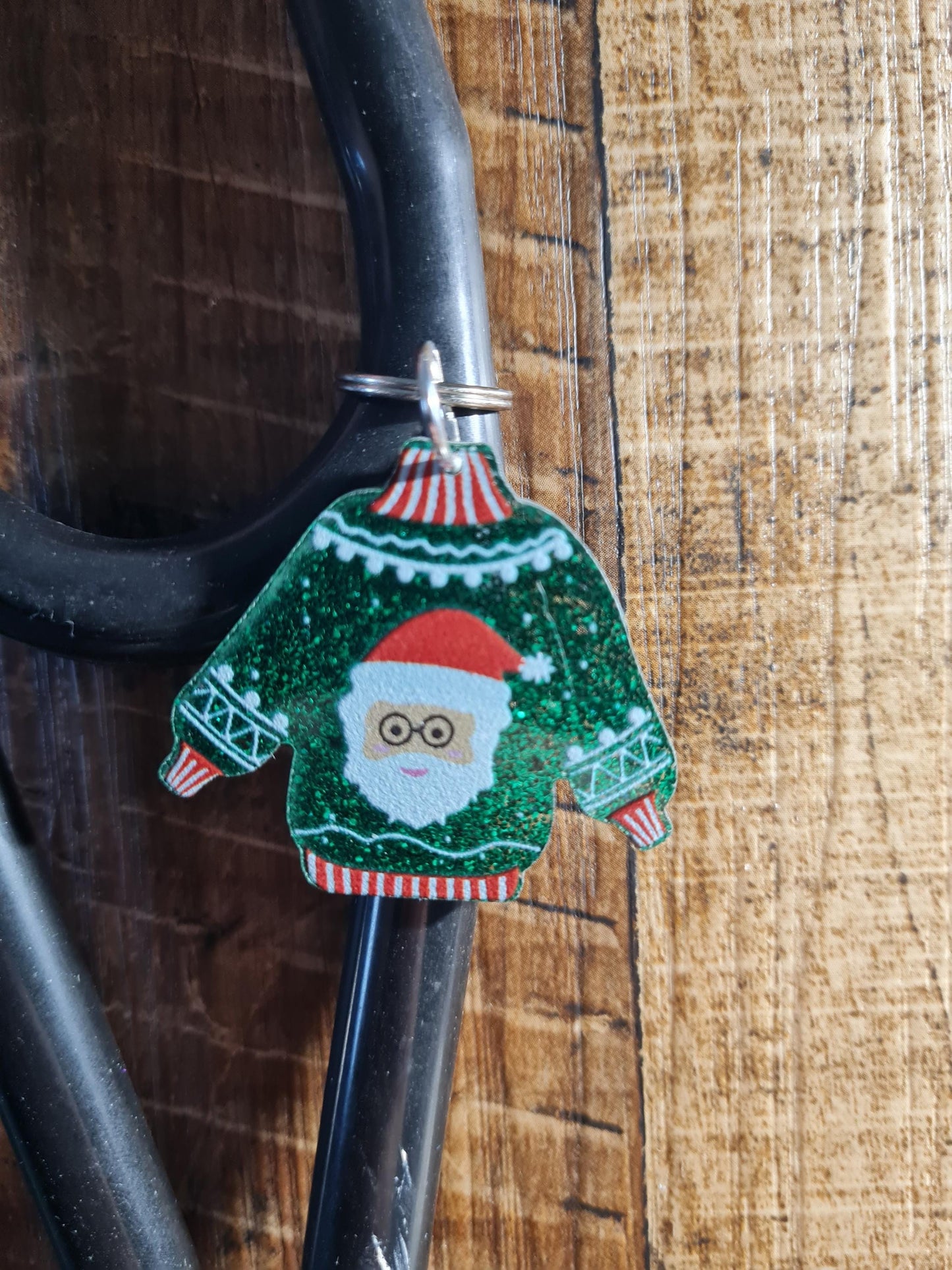 Ugly Christmas Sweater Stethoscope Charm ~ RN Charm ~ Medical Stethoscope Charm ~ Stethoscope Tag ~OT~ PT ~ Christmas Charm ~ Sweater Charm