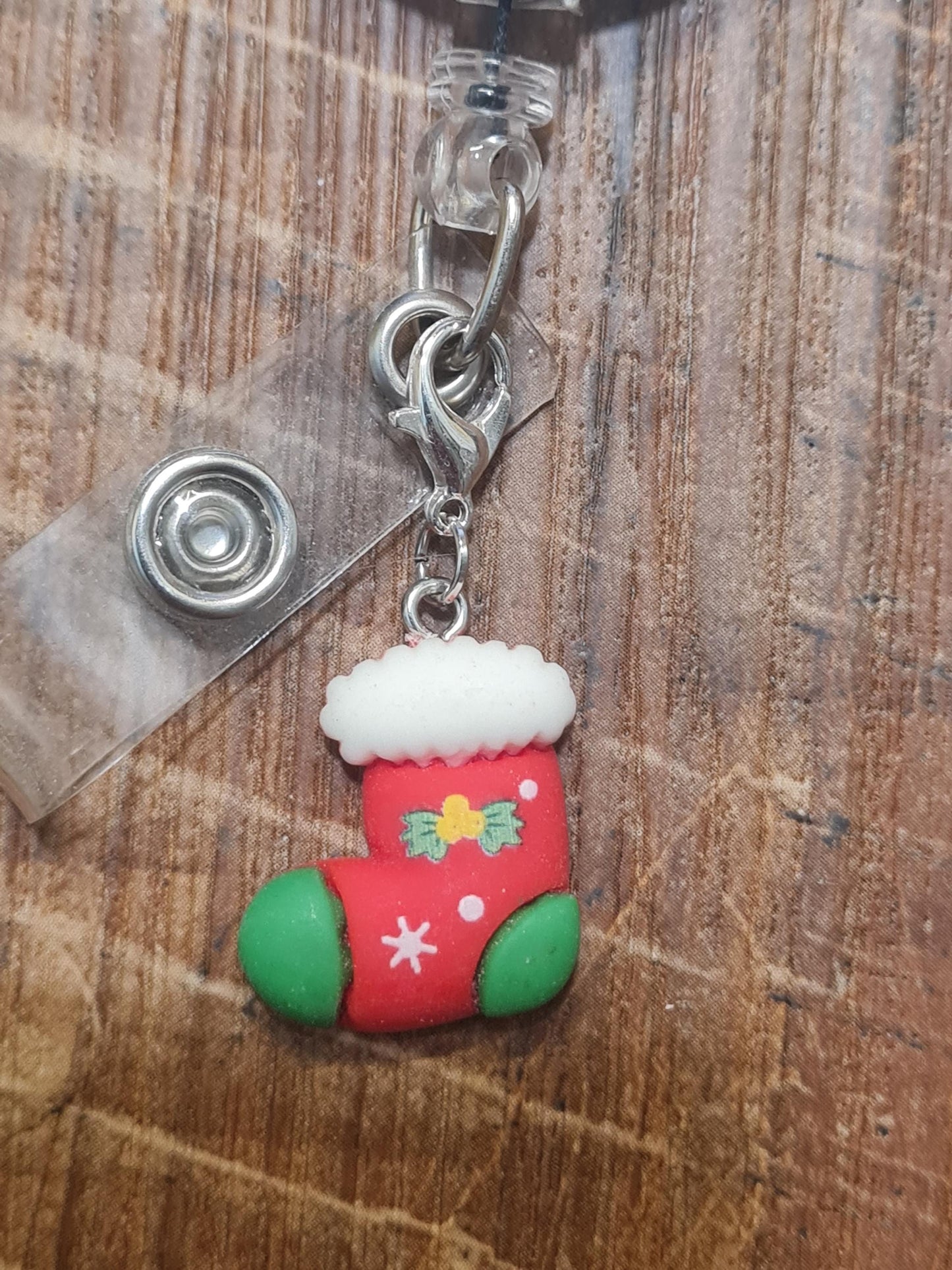 Christmas ID Badge Reel Charm  ~ Work Badge Charm ~ Badge Accessories ~ Christmas Gnome Charm ~ ID Badge Charm ~ Gingerbread ~ Santa