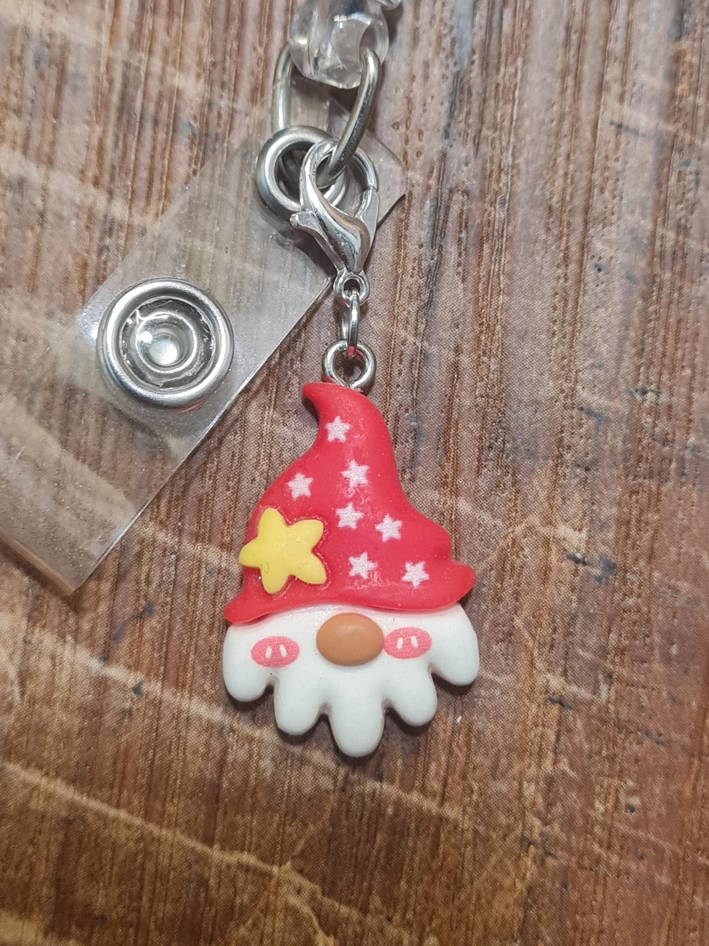 Christmas ID Badge Reel Charm  ~ Work Badge Charm ~ Badge Accessories ~ Christmas Gnome Charm ~ ID Badge Charm ~ Gingerbread ~ Santa