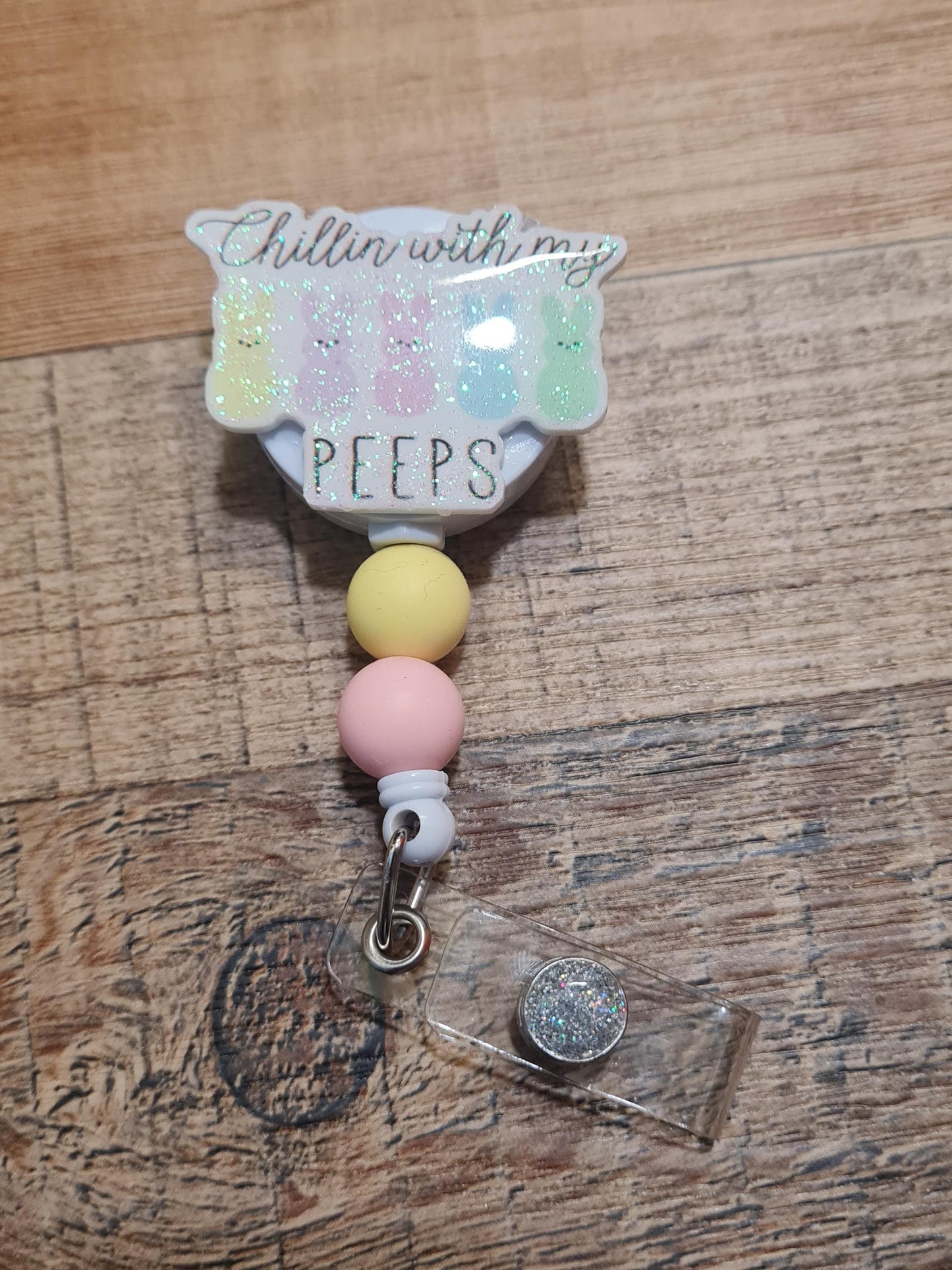 Chillin' With My Peeps Badge Reel ~ ID Badge Reel ~ Easter Badge Reel ~ RT ~ Peeps ID Badge ~ Work Badge Reel ~ Medical Badge Reel