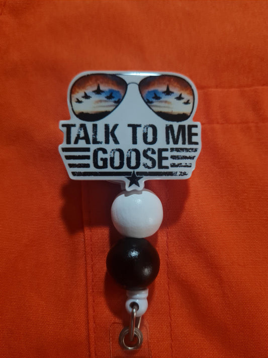 Goose Retractable ID Badge Reel - Aviation Themed Office Accessory for Flight Nurses, Pilots, and Military - Fun Wingman Gift