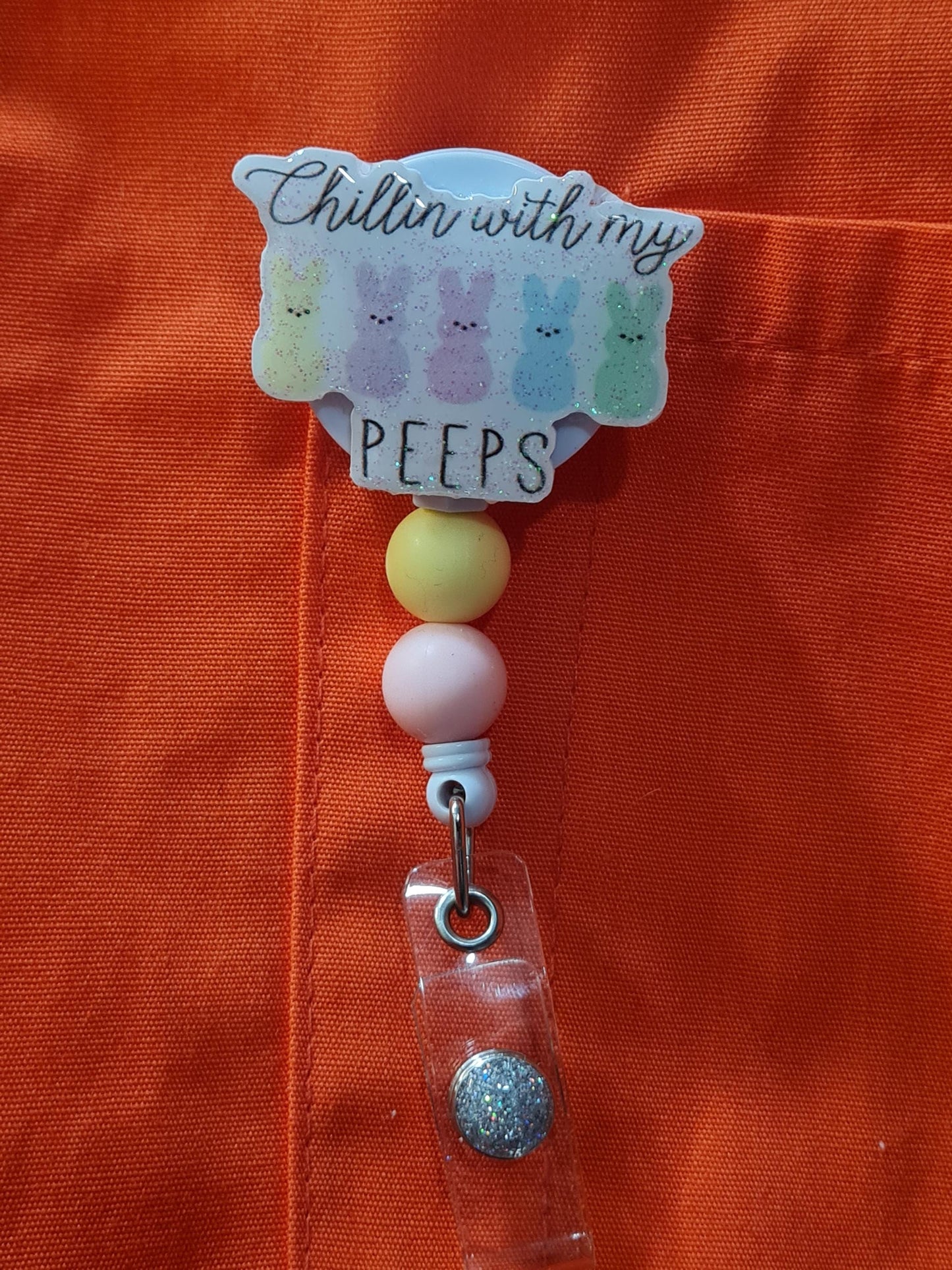 Chillin' With My Peeps Badge Reel ~ ID Badge Reel ~ Easter Badge Reel ~ RT ~ Peeps ID Badge ~ Work Badge Reel ~ Medical Badge Reel