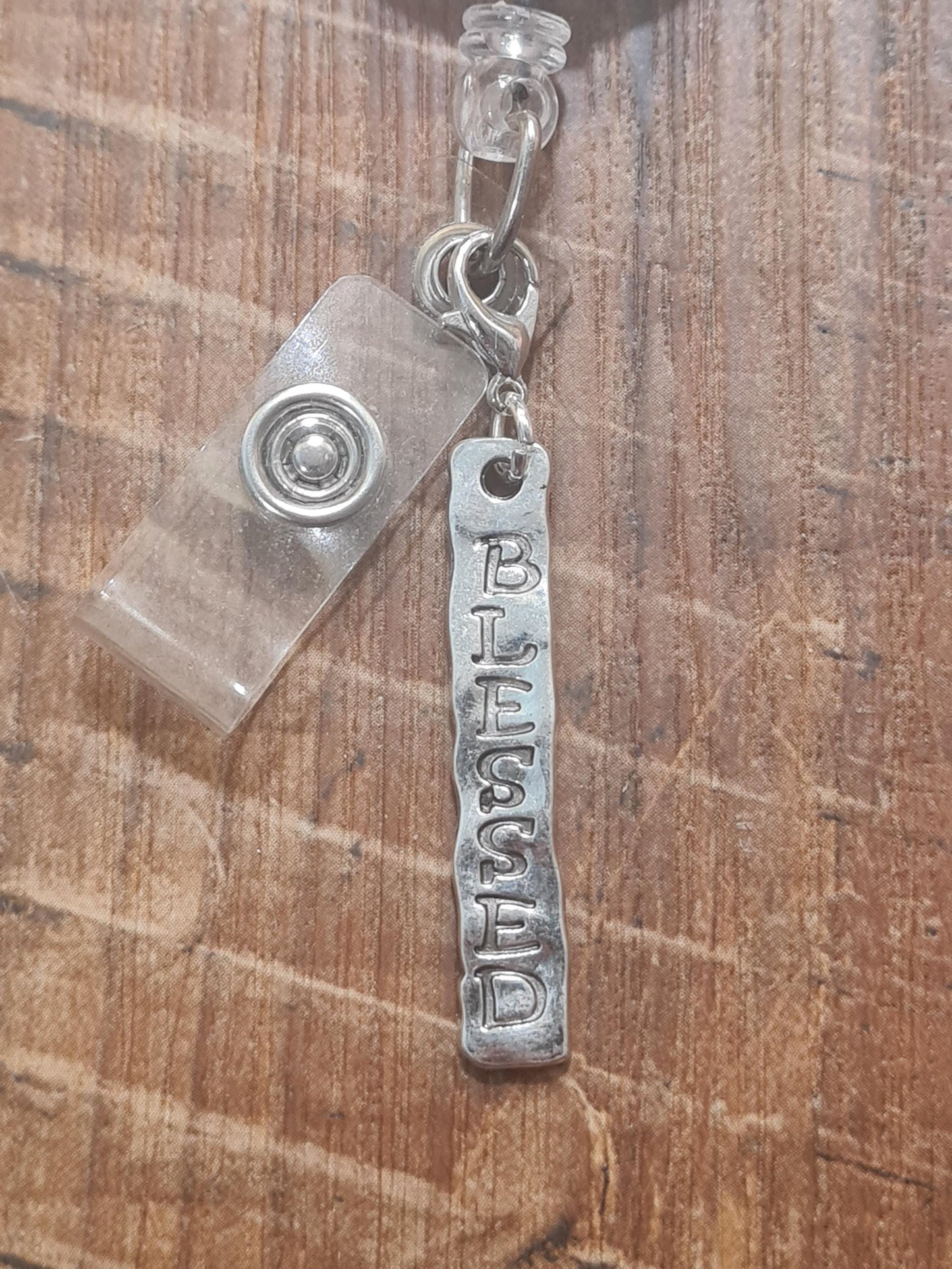 Blessed Charm ~ ID Badge Reel Charm ~ Custom Made Charms ~ Badge Buddy ~ Badge Accessories ~ Blessed ~ Be Blessed