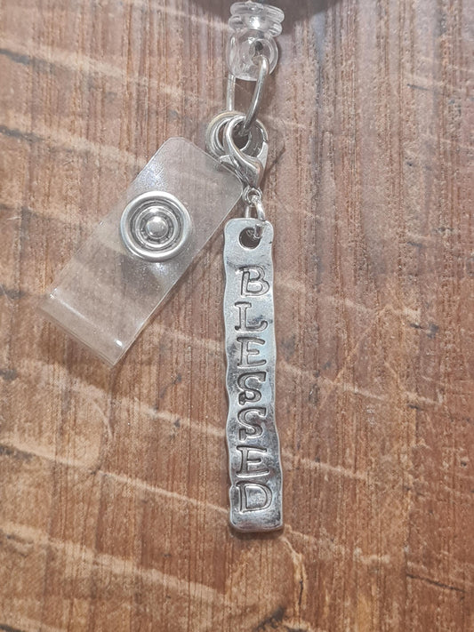 Blessed Charm ~ ID Badge Reel Charm ~ Custom Made Charms ~ Badge Buddy ~ Badge Accessories ~ Blessed ~ Be Blessed