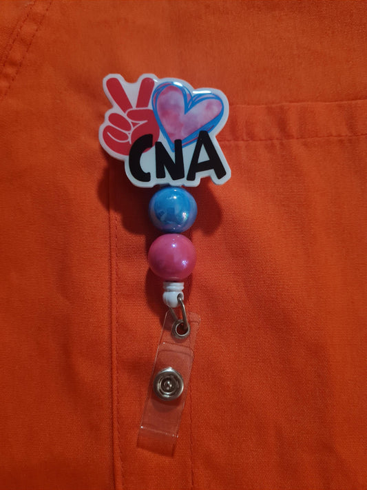 CNA Badge Reel ~ ID Badge Reel ~ Health Care Badge Reel~Medical Badge Reel~ Certified Nurse Assistant Badge Reel ~ Peace Love CNA Badge Reel