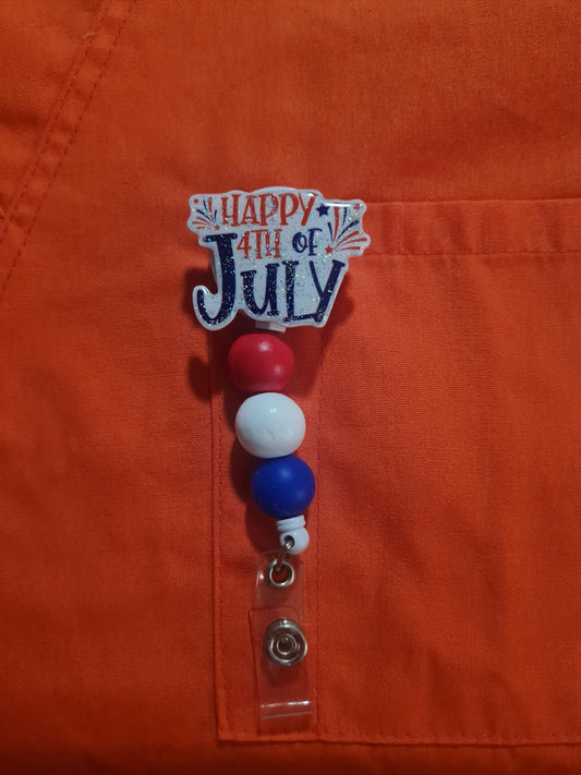July 4th Badge Reel ~ ID Badge Reel ~ Health Care Badge Reel ~ Work Badge~ Medical Badge Reel ~ Independence Day Badge Reel ~ Fourth of July