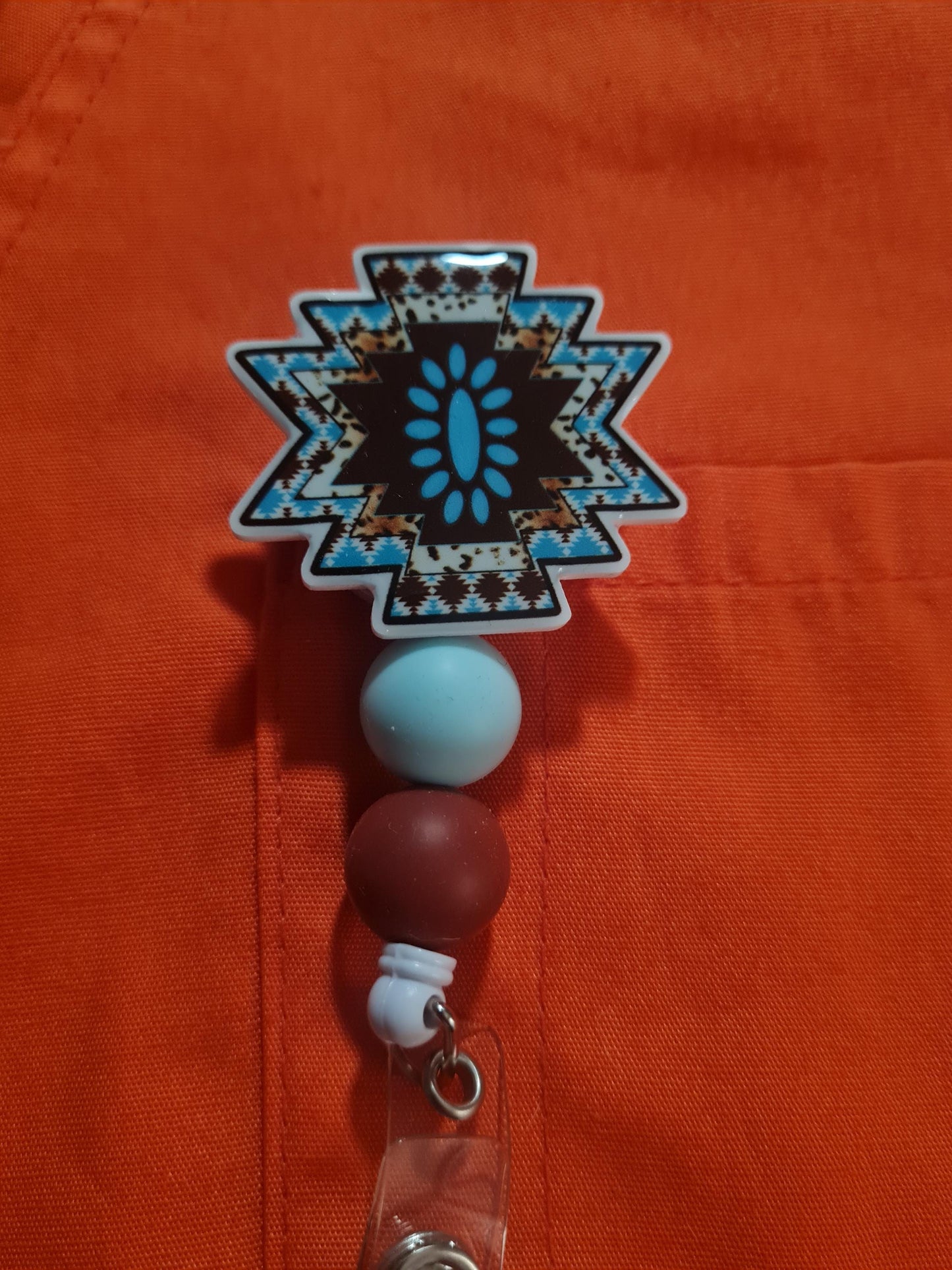 Native American Badge Reel ~  Health Care Badge Reel ~ Work Badge ~ Medical Badge Reel ~ Tribal Badge Reel ~ Turquoise Badge Reel ~ RN Reel