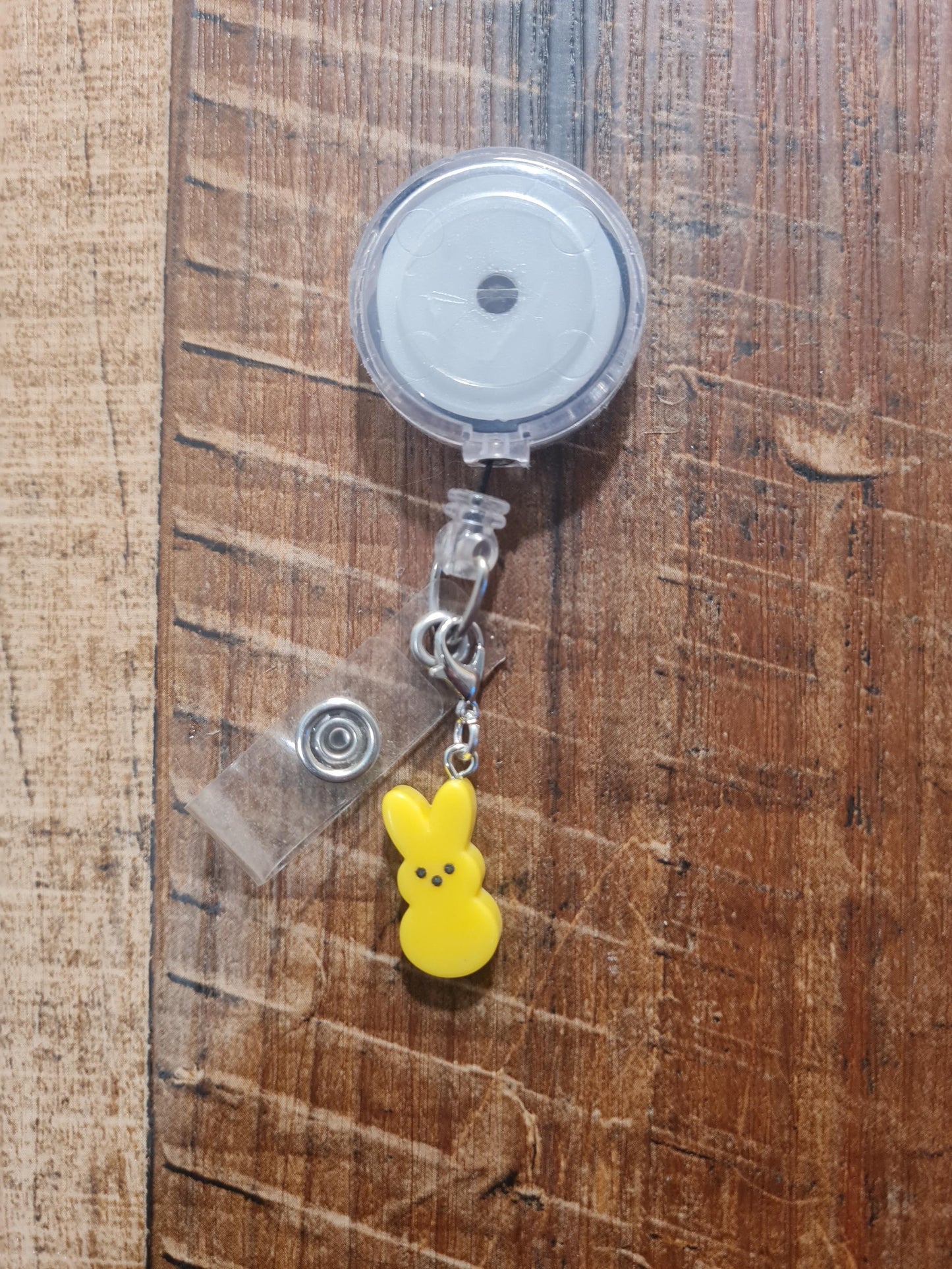 Easter Charm ~ ID Badge Reel Charm ~ Custom Made Charms ~ Badge Buddy ~ Badge Accessories ~ Marshmallow Bunny ~ Peep