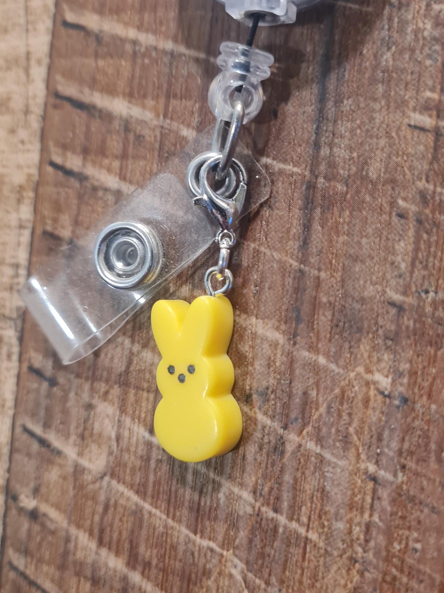 Easter Charm ~ ID Badge Reel Charm ~ Custom Made Charms ~ Badge Buddy ~ Badge Accessories ~ Marshmallow Bunny ~ Peep