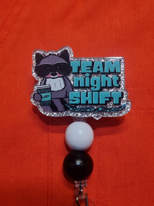Team Night Shift Badge Reel ~ ID Badge Reel ~Health Care Badge Reel ~ Work Badge~ Medical Badge Reel ~ RN Badge Reel ~ Nurse Badge Reel