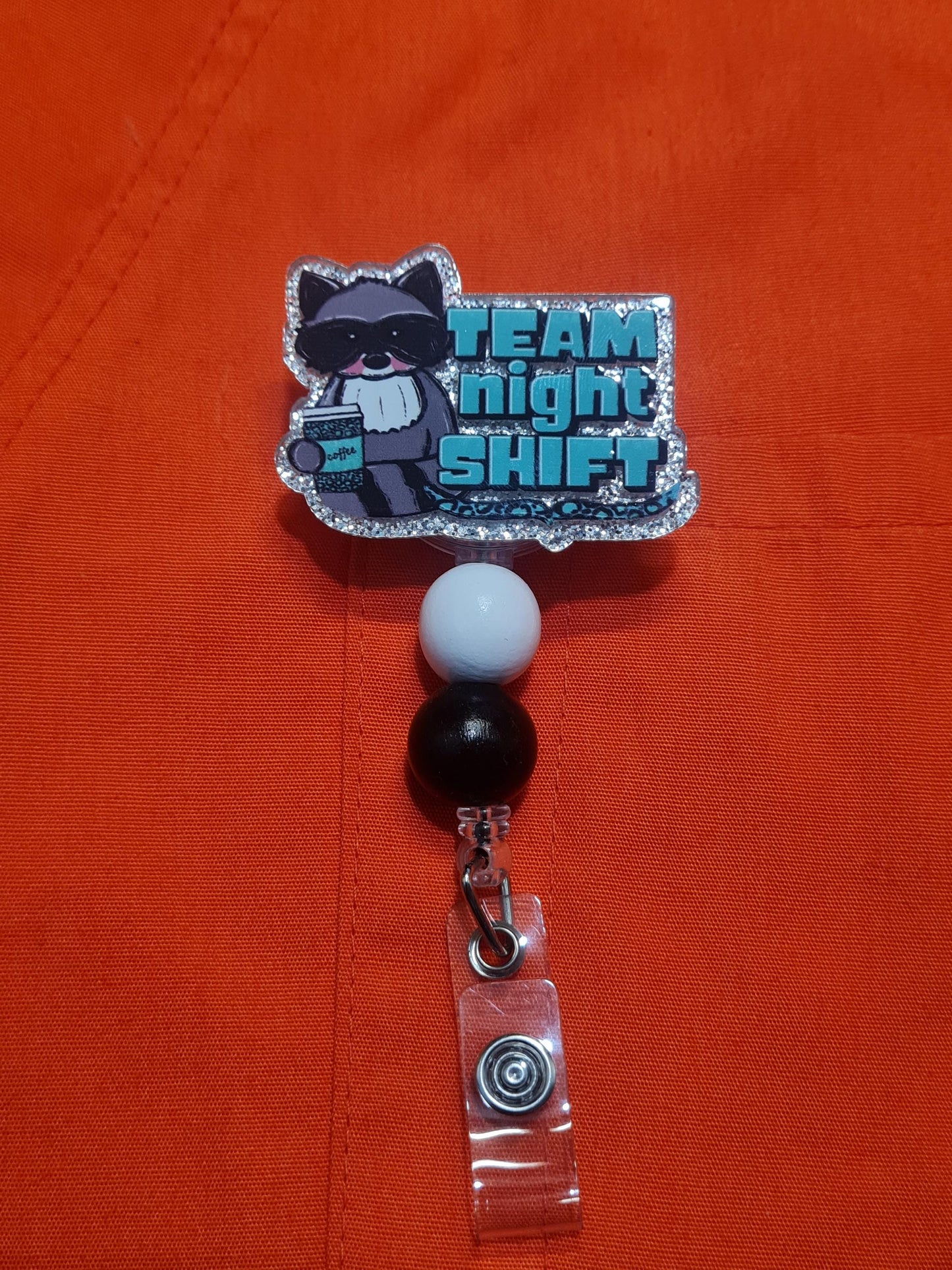 Team Night Shift Badge Reel ~ ID Badge Reel ~Health Care Badge Reel ~ Work Badge~ Medical Badge Reel ~ RN Badge Reel ~ Nurse Badge Reel