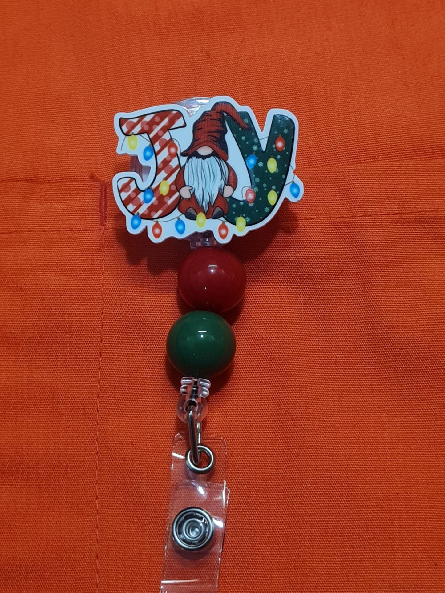 Christmas Joy Badge Reel ~  Health Care Badge Reel ~ Work Badge ~ Medical Badge Reel ~ Christmas Gnome Badge Reel ~ Gnome Badge Reel