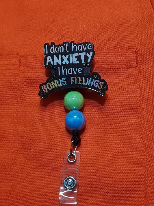 Bonus Feelings Badge Reel ~ ID Badge Reel ~ Badge Reel ~ Work Badge~ Medical Badge Reel ~ RN Badge Reel ~ Nurse Badge Reel ~ Anxiety Badge