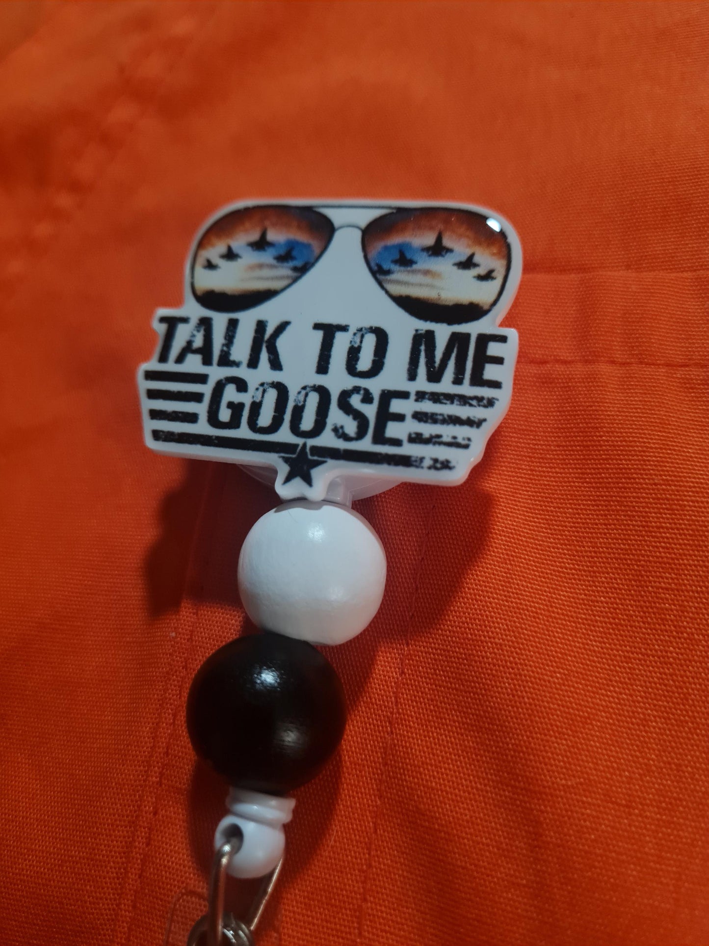 Goose Retractable ID Badge Reel - Aviation Themed Office Accessory for Flight Nurses, Pilots, and Military - Fun Wingman Gift