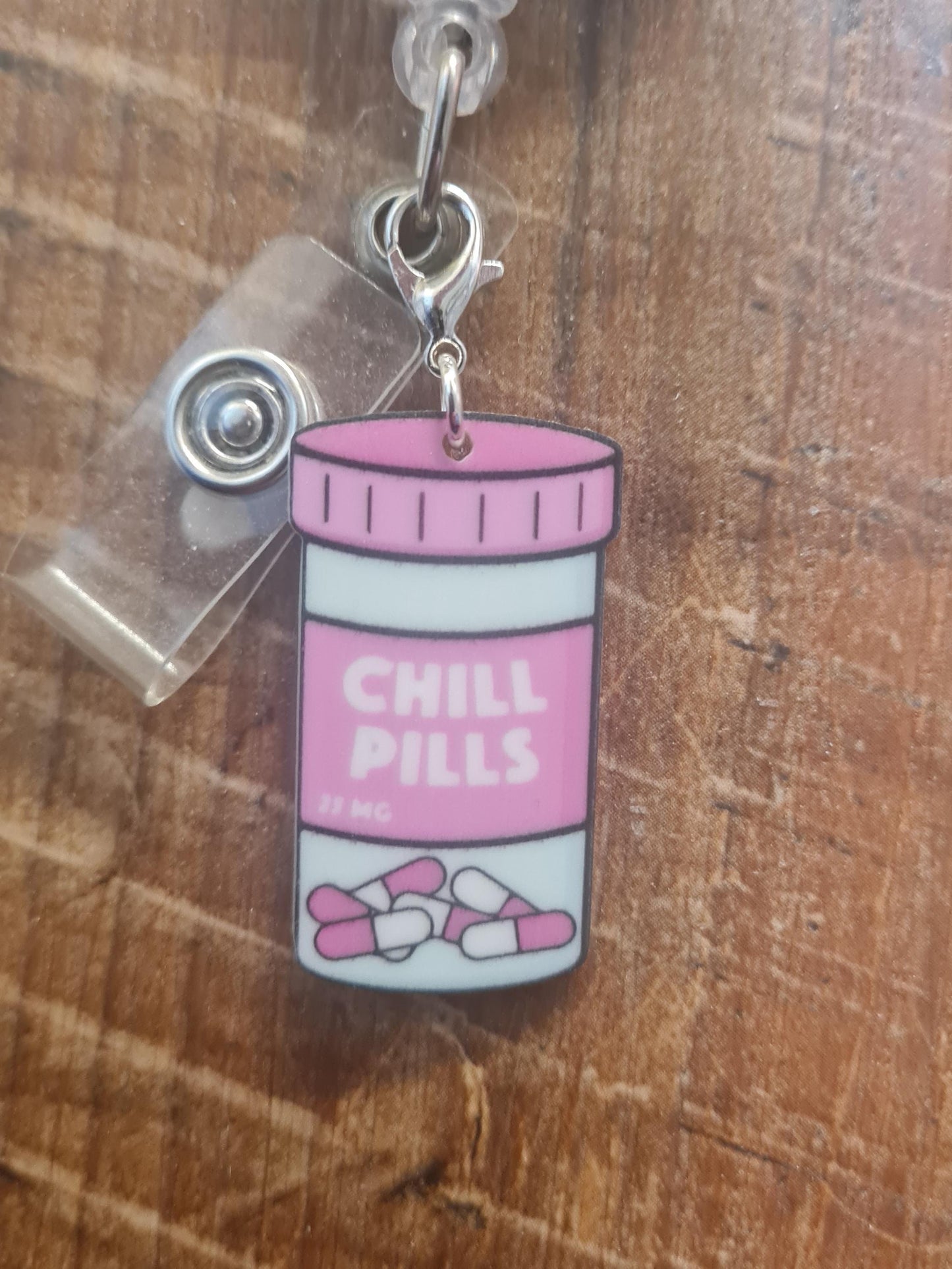 Chill Pills Charm ~ ID Badge Reel Charm ~ Custom Made Charms ~ Badge Accessories ~ Work Badge Charm ~ Chill Pill ~ Take a Chill Pill