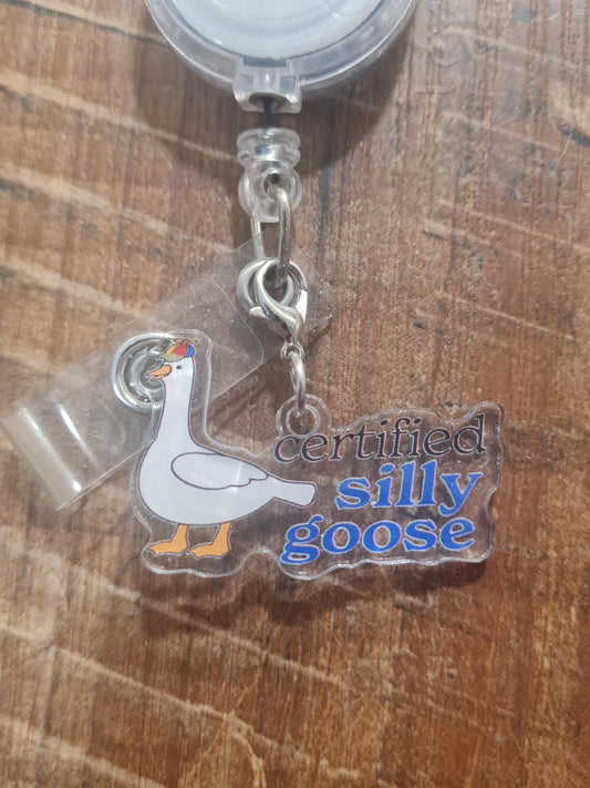 Silly Goose Charm ~ ID Badge Reel Charm ~ Custom Made Charms ~ Badge Accessories ~ Work Badge Charm ~ Certified Silly Goose Charm