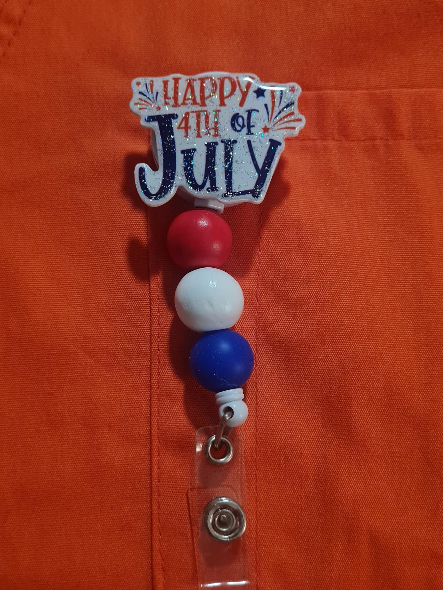 July 4th Badge Reel ~ ID Badge Reel ~ Health Care Badge Reel ~ Work Badge~ Medical Badge Reel ~ Independence Day Badge Reel ~ Fourth of July