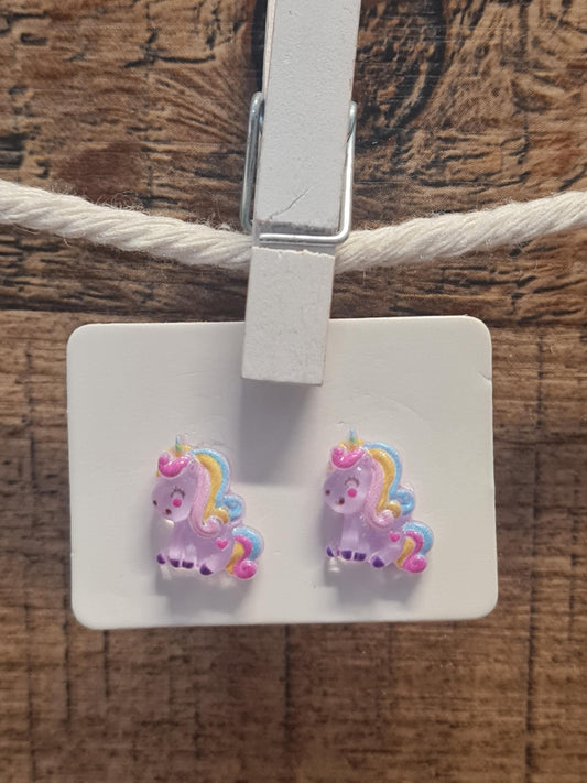 Unicorn Earrings ~ Magical Unicorn Earrings ~ Cute Earrings ~ Fun Earrings ~ Horned Animal Earrings ~ Post Earrings