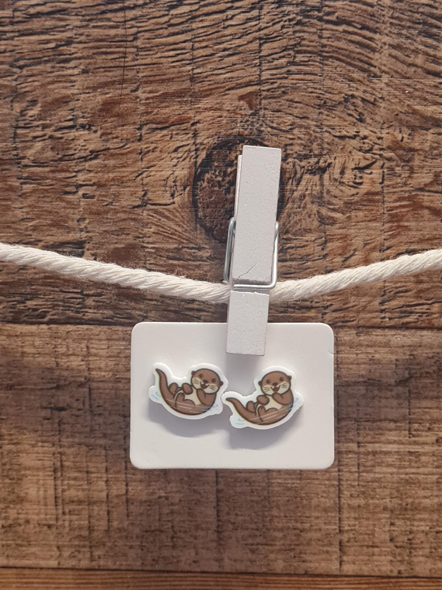 Otter Earrings ~ Sea Otter Earrings ~ Cute Otter Earrings ~ Post Earrings ~ Otter Post Earrings ~ Easter Basket Gift ~ Otter Fan Earrings ~