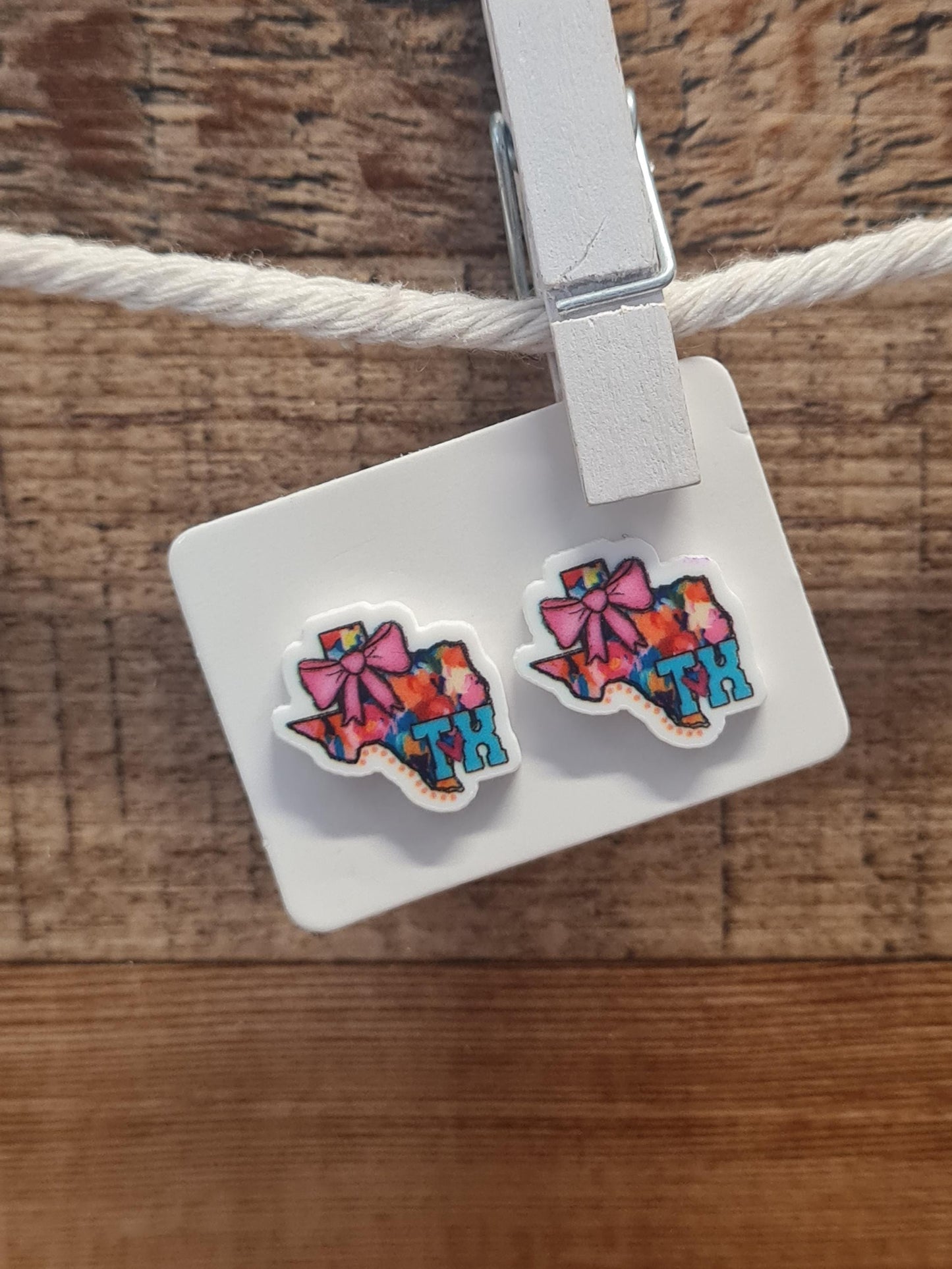 Texas Girl Earrings ~Texas Earrings ~ Lone Star State Earrings ~ Post Earrings ~ Texas Post Earrings ~ Easter Basket Gift