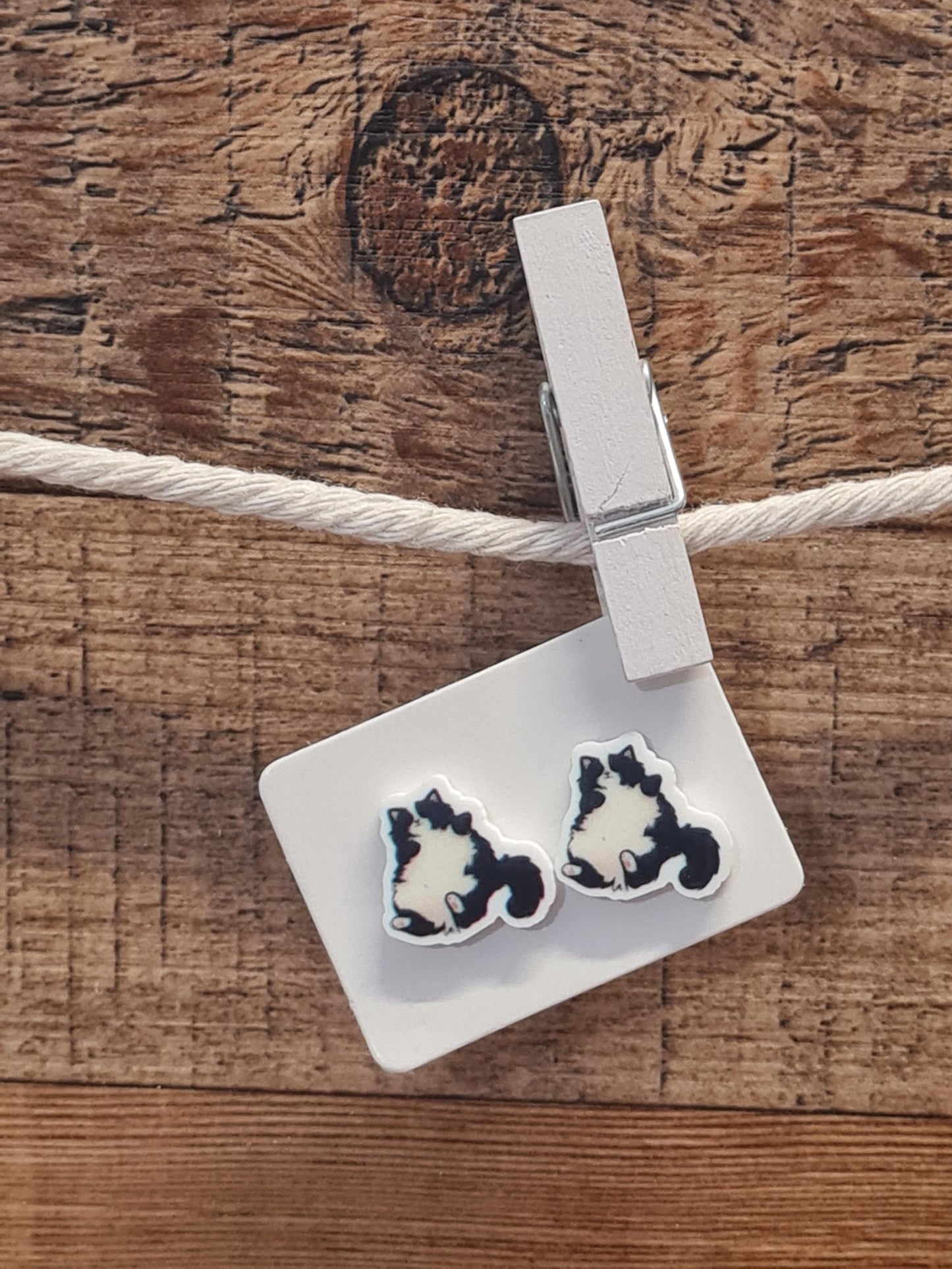 Fat Cat Earrings ~Kitty Earrings ~ Cat Earrings ~ Post Earrings ~ Crazy Cat Lady ~ Easter Basket Gift ~ Fun Earrings ~ Cat Mom