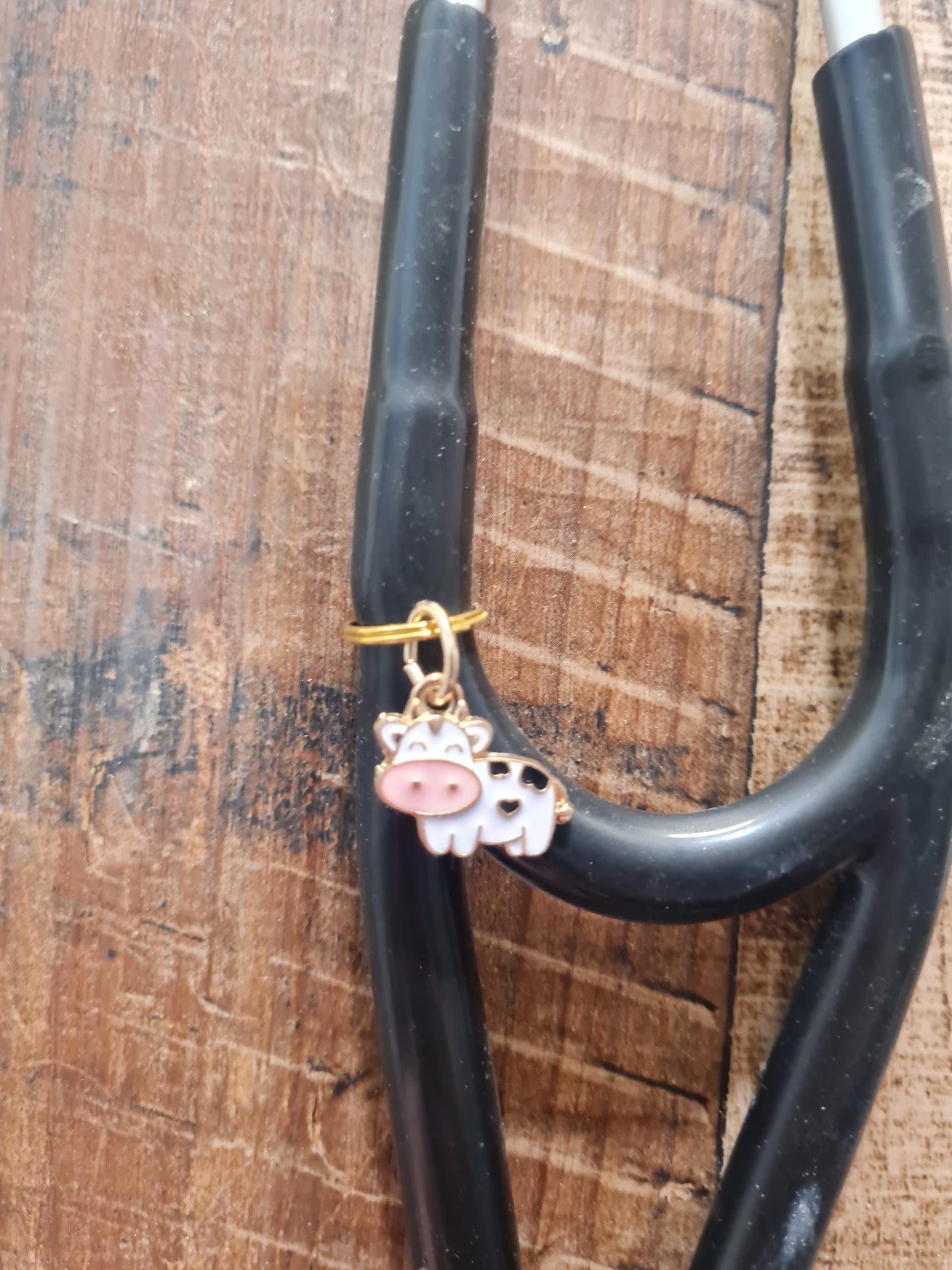 Cow ~ Stethoscope Charm ~  RN Charm ~ Medical Stethoscope Charm ~ Holstein Charm ~ Physician Charm ~ Stethoscope Tag ~ OT ~ RT ~ Milk Cow