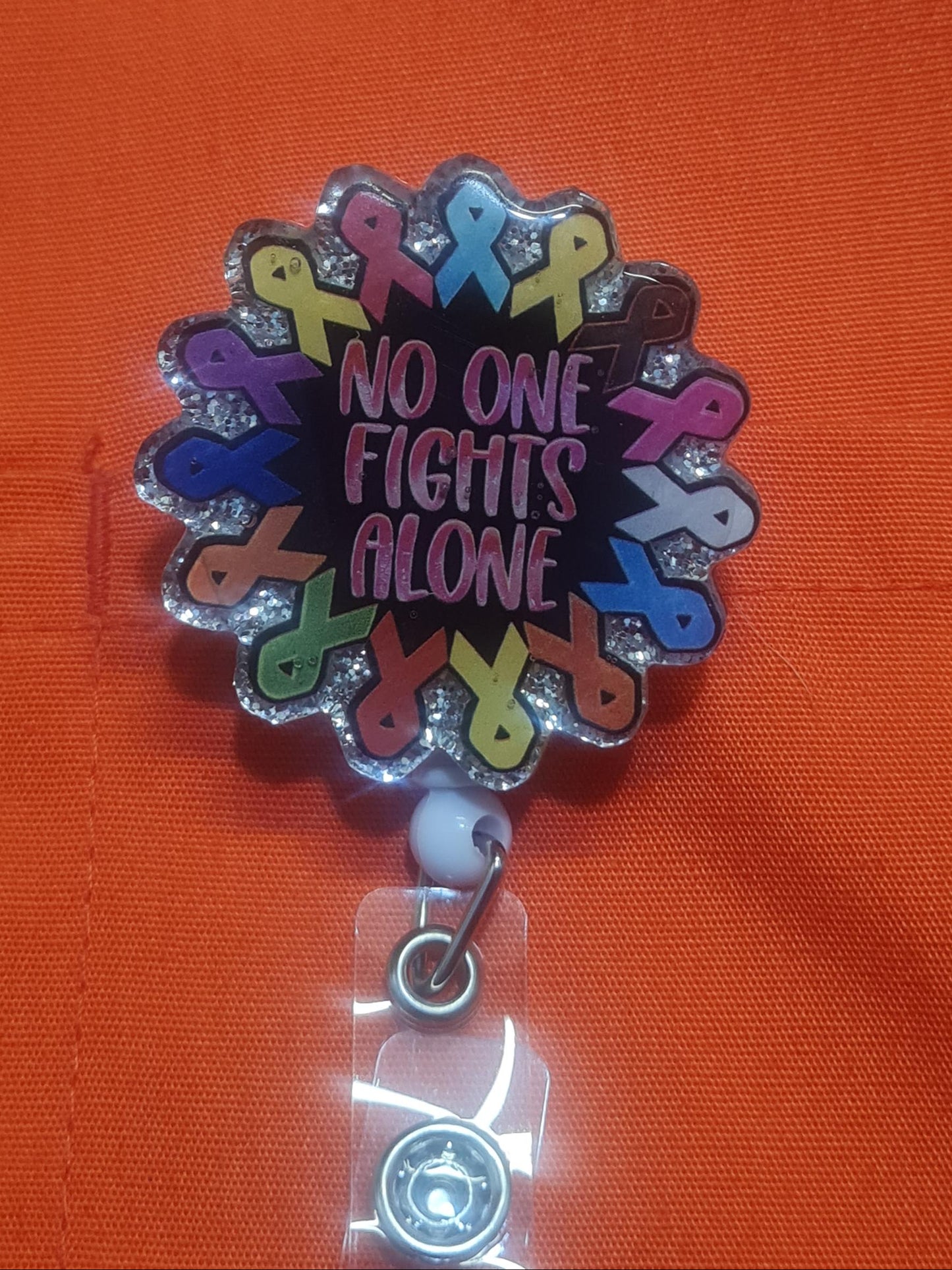 "Hope & Strength" Cancer Awareness ID Badge Reel - Oncology Nurse Support Gift - Pink Ribbon & Awareness Flair for Healthcare Heroes and Survivors