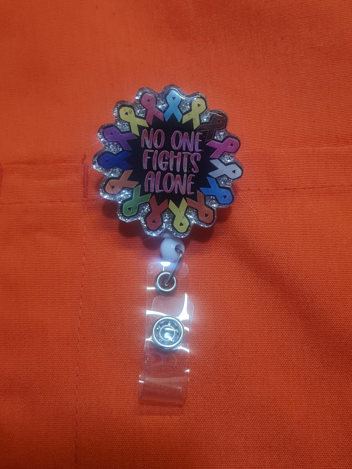 "Hope & Strength" Cancer Awareness ID Badge Reel - Oncology Nurse Support Gift - Pink Ribbon & Awareness Flair for Healthcare Heroes and Survivors