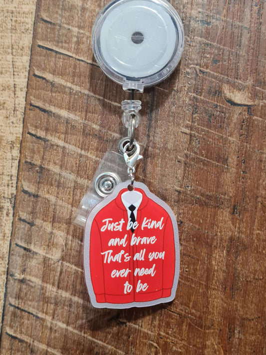 Be Kind Charm ~ ID Badge Reel Charm ~ Custom Made Charms ~ Badge Accessories ~ Badge Charm ~ Be Kind and Brave ~ Work Badge Charm