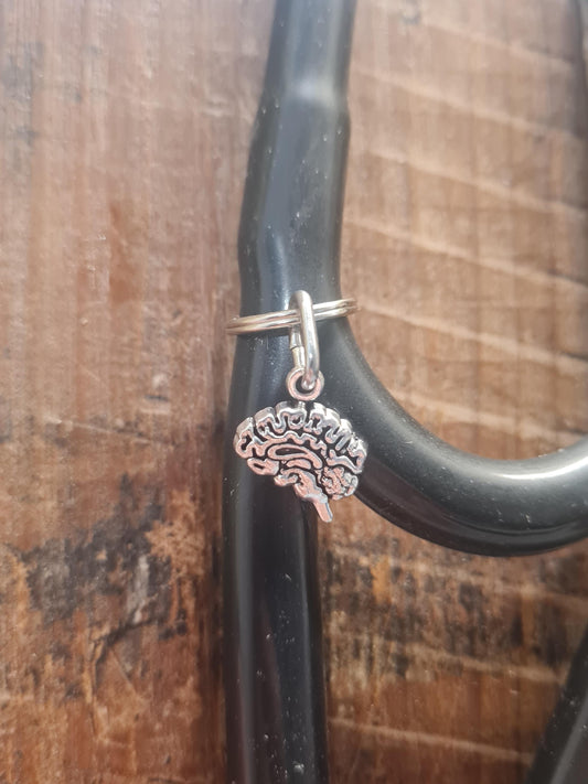 "Neurology Pride" Brain Stethoscope Charm - Anatomical Brain Jewelry for Neuro Nurses and Doctors - Specialized Medical Flair for ICU and Stroke Units