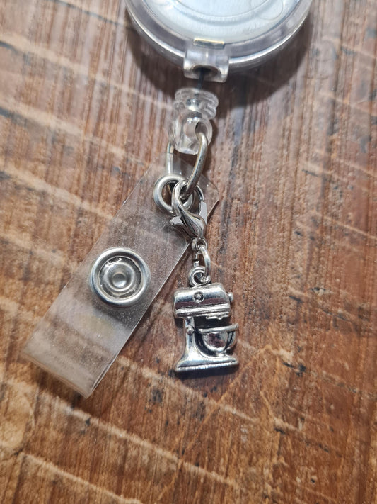 Chef Badge Charm~ ID Badge Reel Charm ~ Custom Made ~ Badge Buddy ~ Badge Accessories ~ Bakery ~ Baker Charm ~ Pastry Chef ~ Mixer Charm