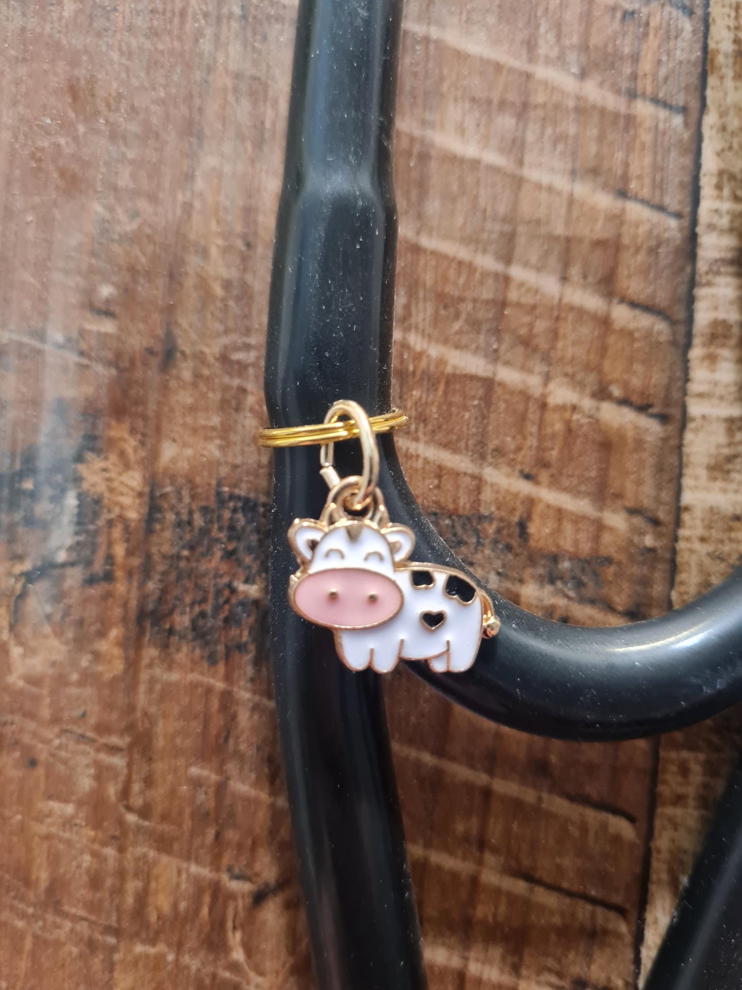 Cow ~ Stethoscope Charm ~  RN Charm ~ Medical Stethoscope Charm ~ Holstein Charm ~ Physician Charm ~ Stethoscope Tag ~ OT ~ RT ~ Milk Cow