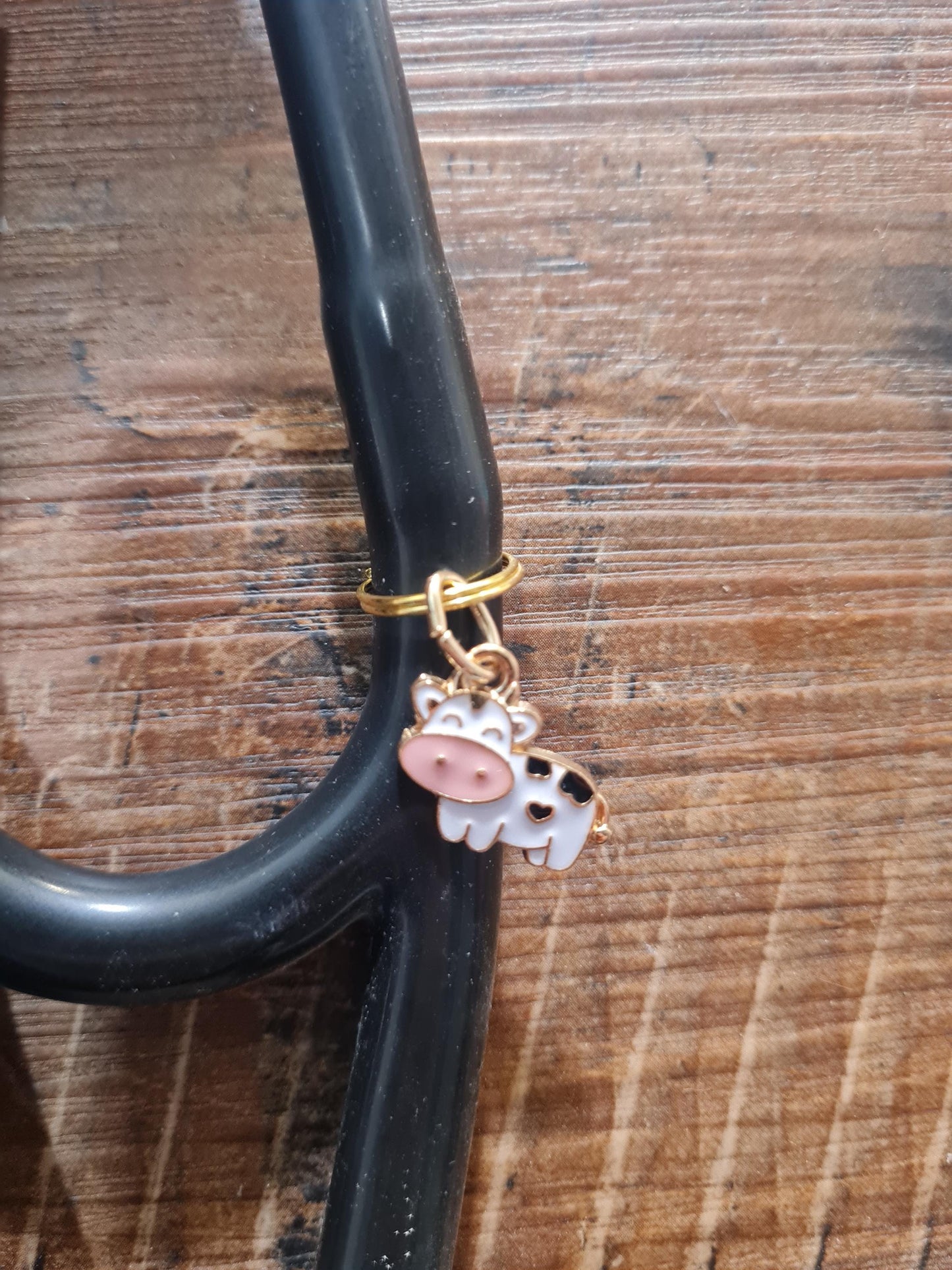 Cow ~ Stethoscope Charm ~  RN Charm ~ Medical Stethoscope Charm ~ Holstein Charm ~ Physician Charm ~ Stethoscope Tag ~ OT ~ RT ~ Milk Cow