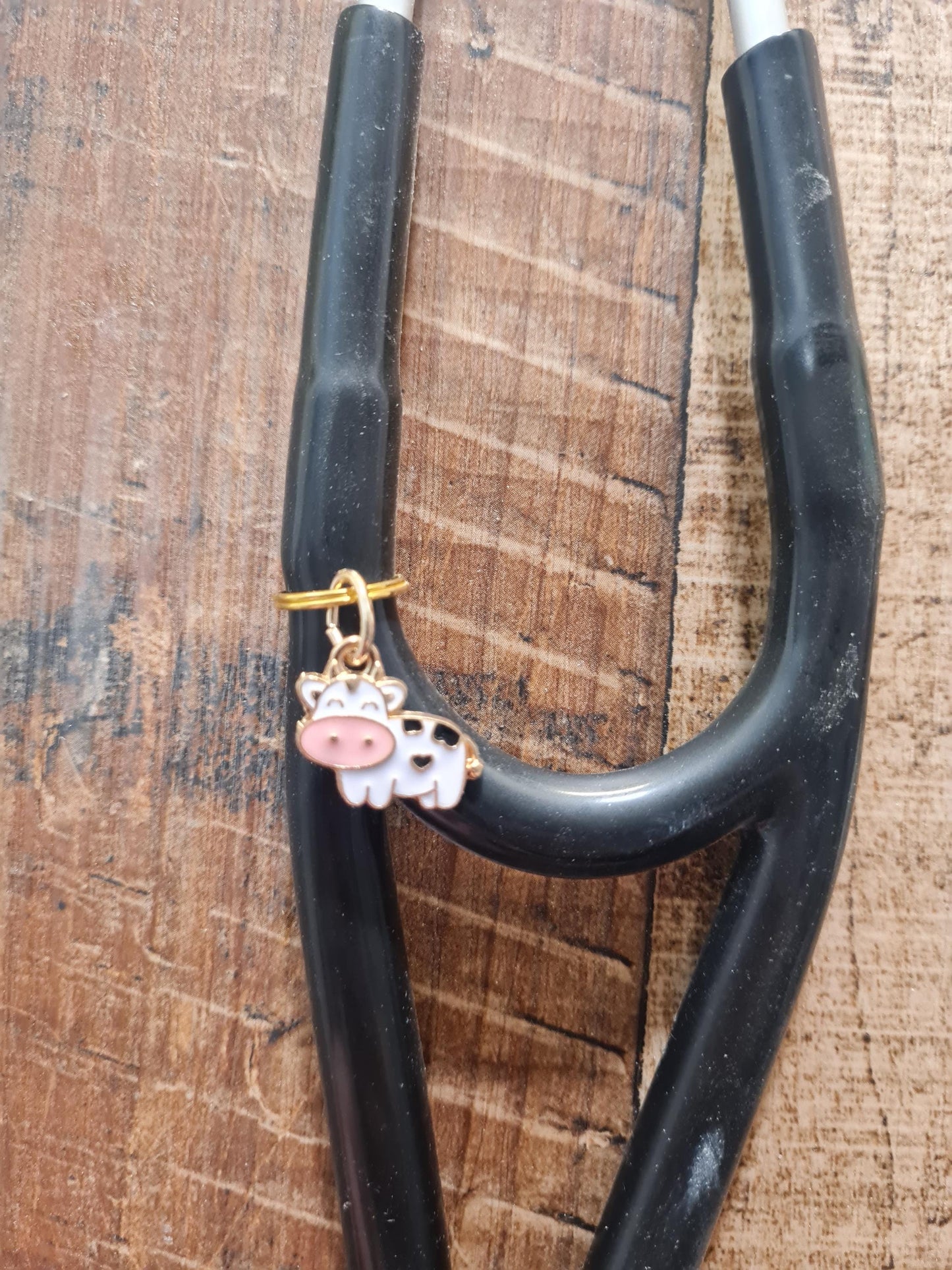 Cow ~ Stethoscope Charm ~  RN Charm ~ Medical Stethoscope Charm ~ Holstein Charm ~ Physician Charm ~ Stethoscope Tag ~ OT ~ RT ~ Milk Cow