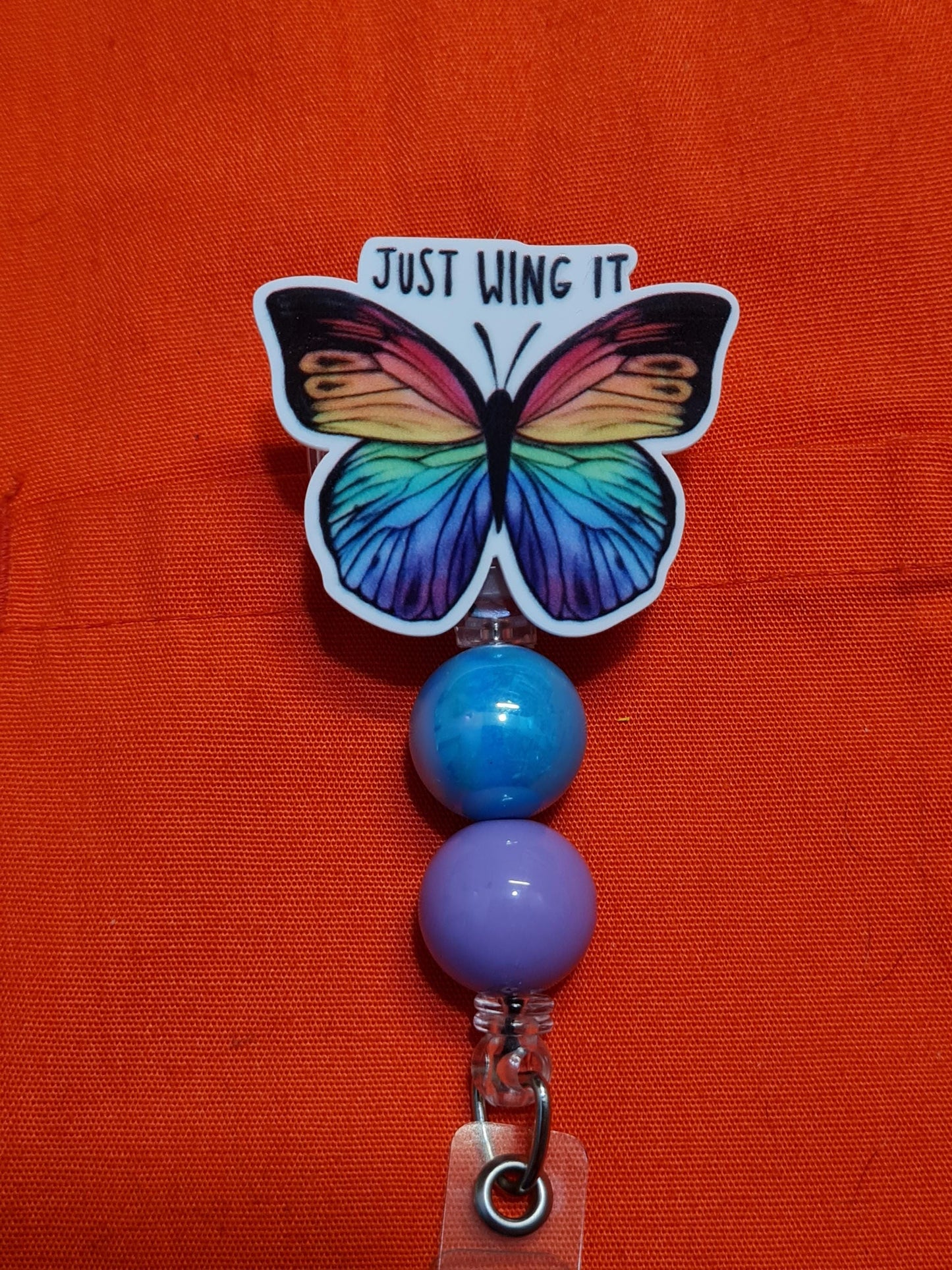 Just Wing It Badge Reel ~ ID Badge Reel ~Health Care Badge Reel ~Medical Badge Reel ~ RN Badge Reel ~ Nurse Badge Reel~ Butterfly Badge Reel