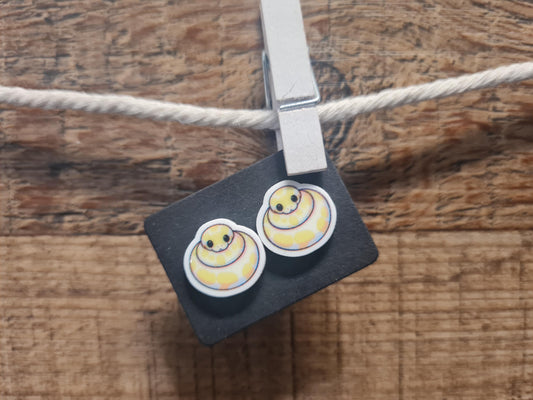 Snake Earrings ~ Albino Burmese Earrings ~ Post Earrings ~ Python Earrings ~ Farm Animal Earrings ~ Cute Snake Earrings ~ Reptile Earrings