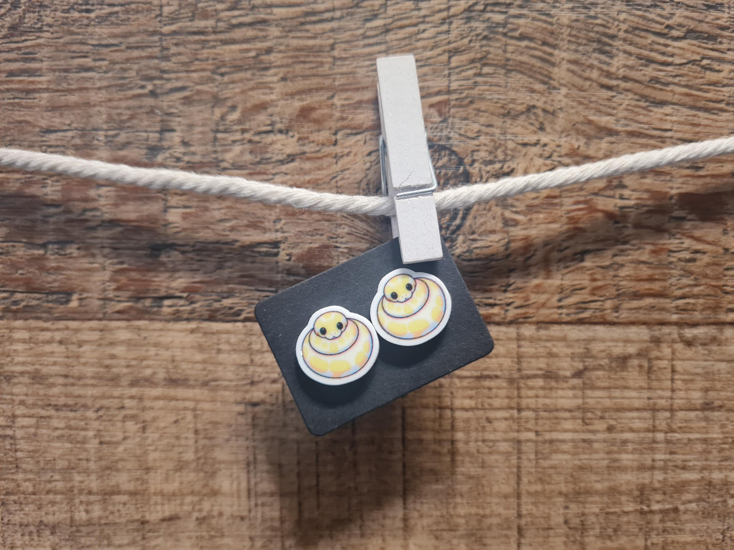 Snake Earrings ~ Albino Burmese Earrings ~ Post Earrings ~ Python Earrings ~ Farm Animal Earrings ~ Cute Snake Earrings ~ Reptile Earrings