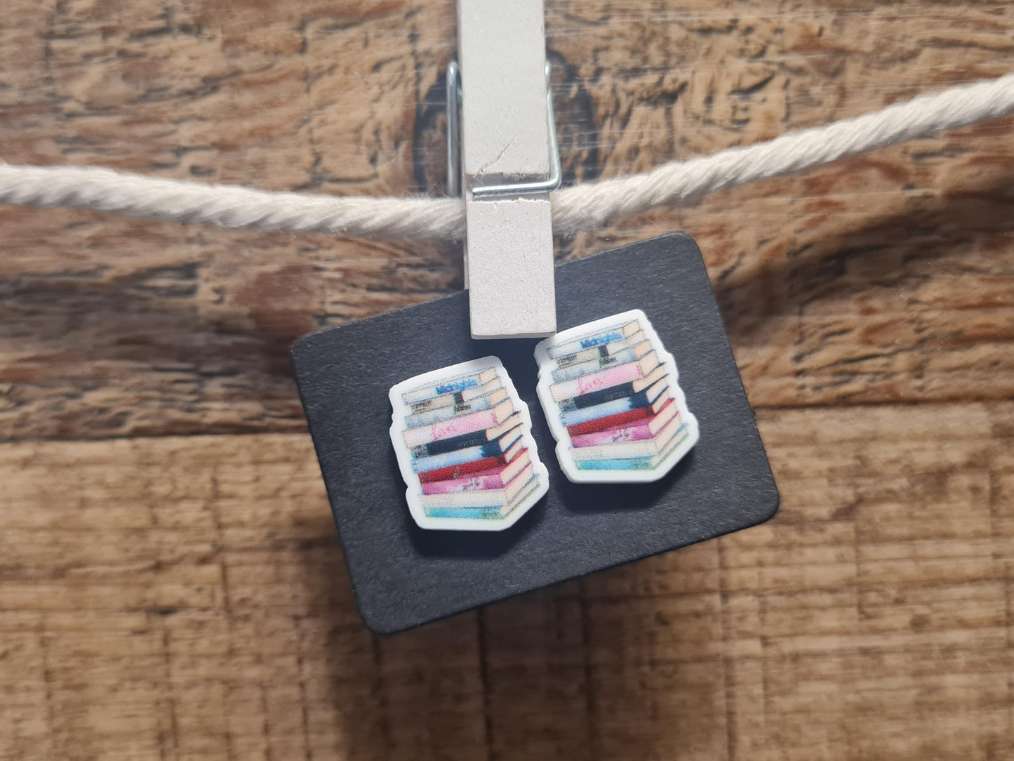 Librarian Earrings ~ Book Lover Earrings ~ Healthcare Earrings ~ Post Earrings ~  Book Club Earrings ~ Fun Earrings ~ Stacked Books Earrings