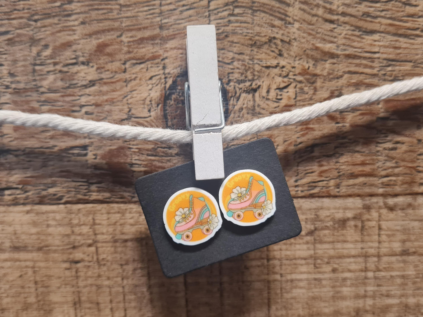 Roller Skating Earrings ~ Funky Earrings ~ Post Earrings ~ Groovy Earrings ~ Fun Earrings ~ Groovy Roller Skates Earrings